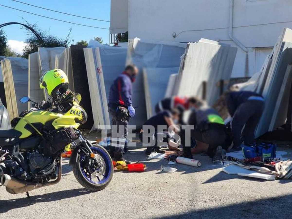 Πάτρα: 53χρονος καταπλακώθηκε από μάρμαρα – Τραυματίστηκε σοβαρά στο κεφάλι (pics)