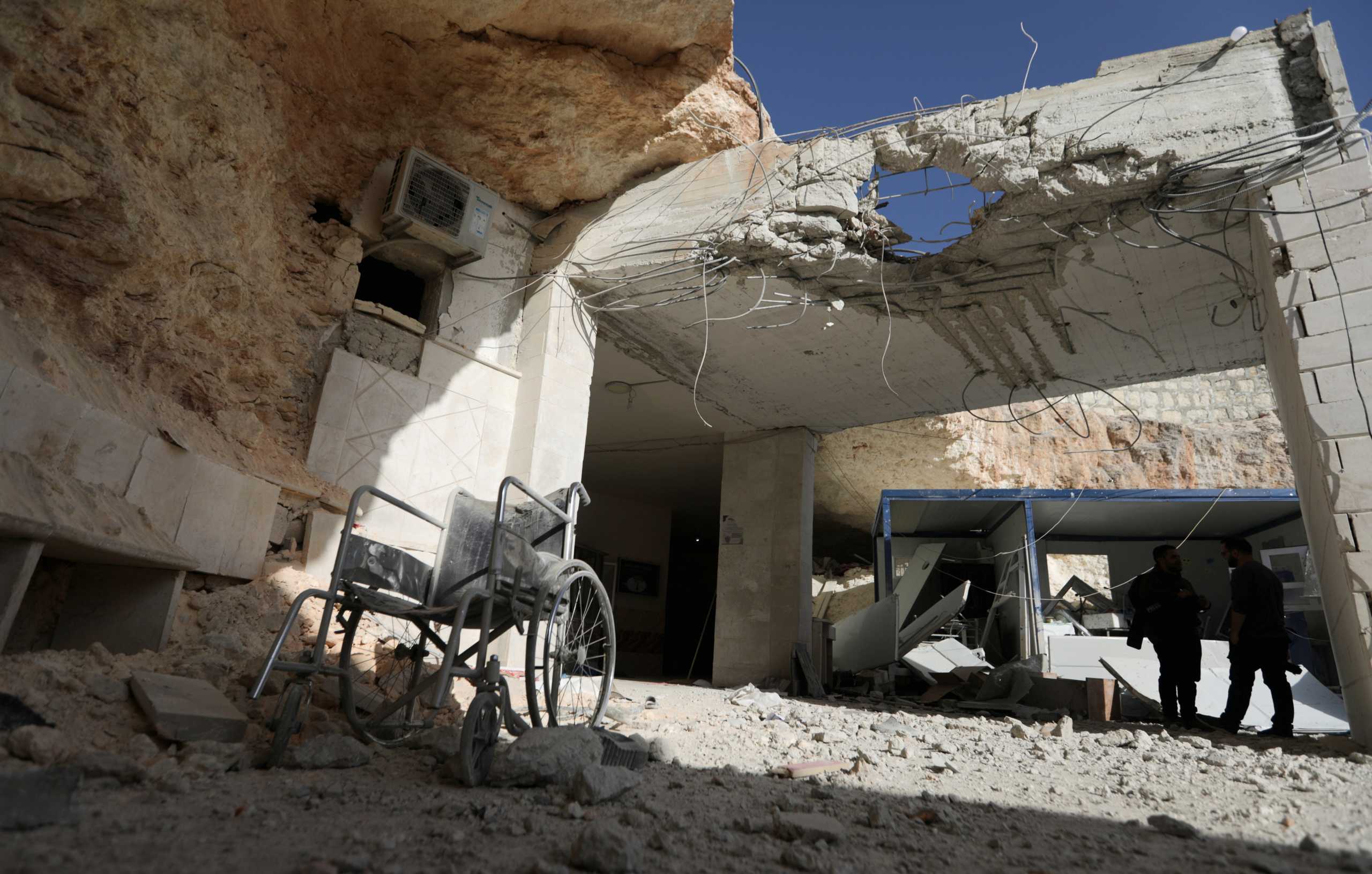 A view shows the damage at a hospital in a rebel-held town of Atareb in northwestern Syria, March 21, 2021. REUTERS