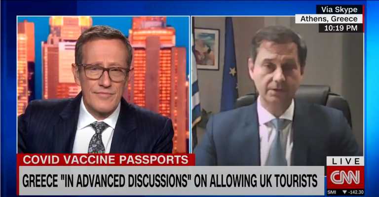 Θεοχάρης στο CNN: Έρχεται συμφωνία για το πιστοποιητικό εμβολιασμού – Τι προσδοκά φέτος στον τουρισμό (video)