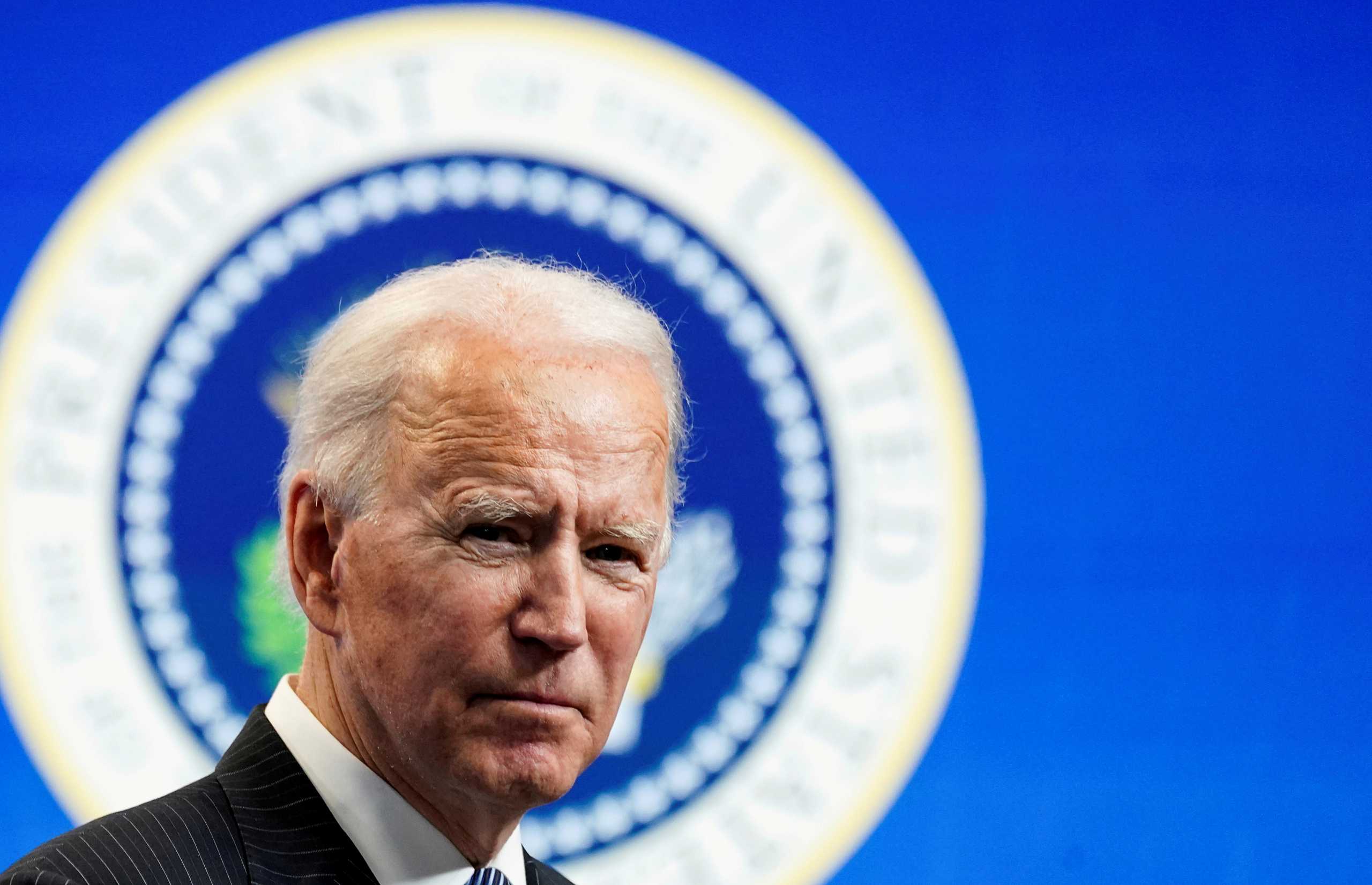 FILE PHOTO: U.S. President Joe Biden speaks speaks during a brief appearance at the White House in Washington, U.S., January 25, 2021. REUTERS