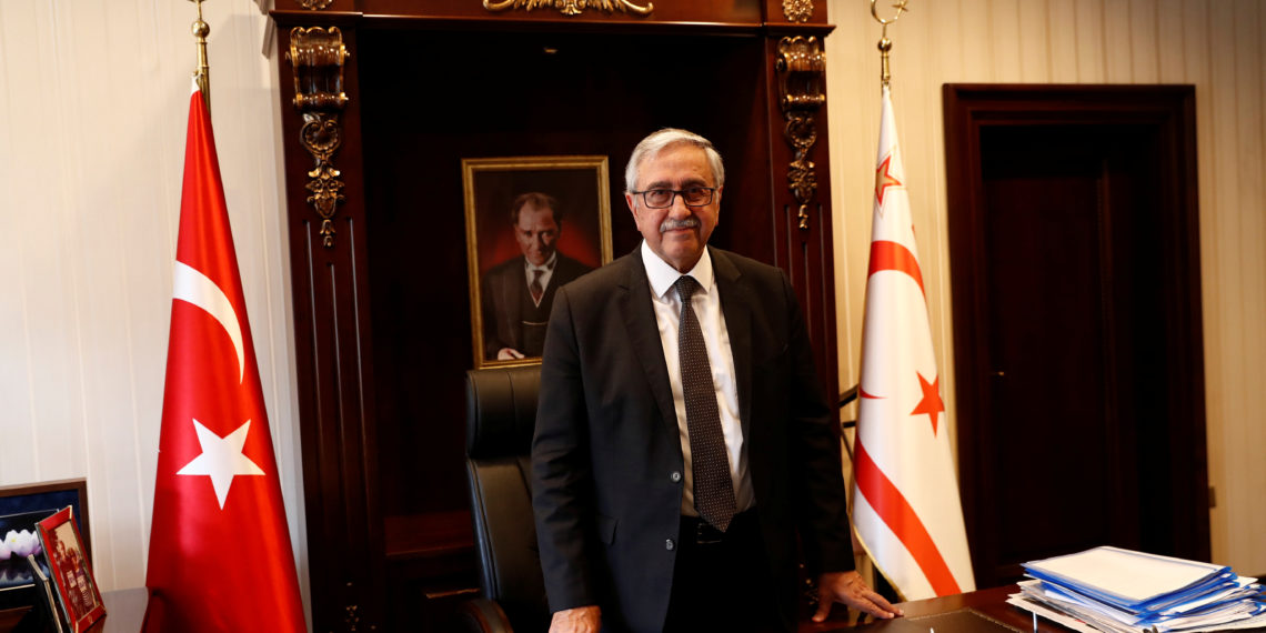 Turkish Cypriot leader Mustafa Akinci poses at his office in the Turkish Cypriot northern part of the divided city of Nicosia, Cyprus, August 5, 2019. Picture taken August 5, 2019. REUTERS