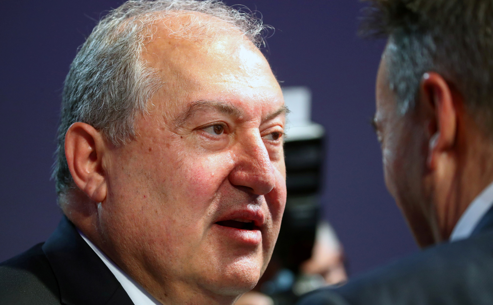 FILE PHOTO: Armenian President Armen Sarkissian attends the opening of the 50th World Economic Forum (WEF) in Davos, Switzerland January 20, 2020. REUTERS