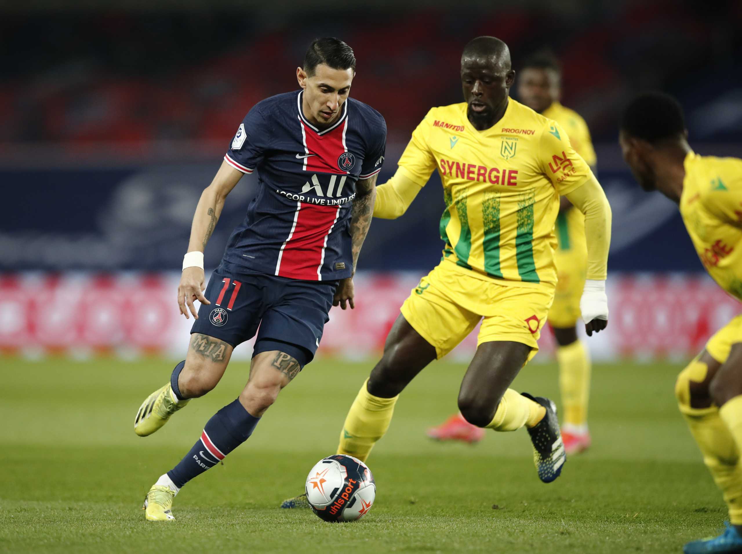 Soccer Football - Ligue 1 - Paris St Germain v Nantes - Parc des Princes, Paris, France - March 14, 2021 Paris St Germain's Angel Di Maria in action REUTERS