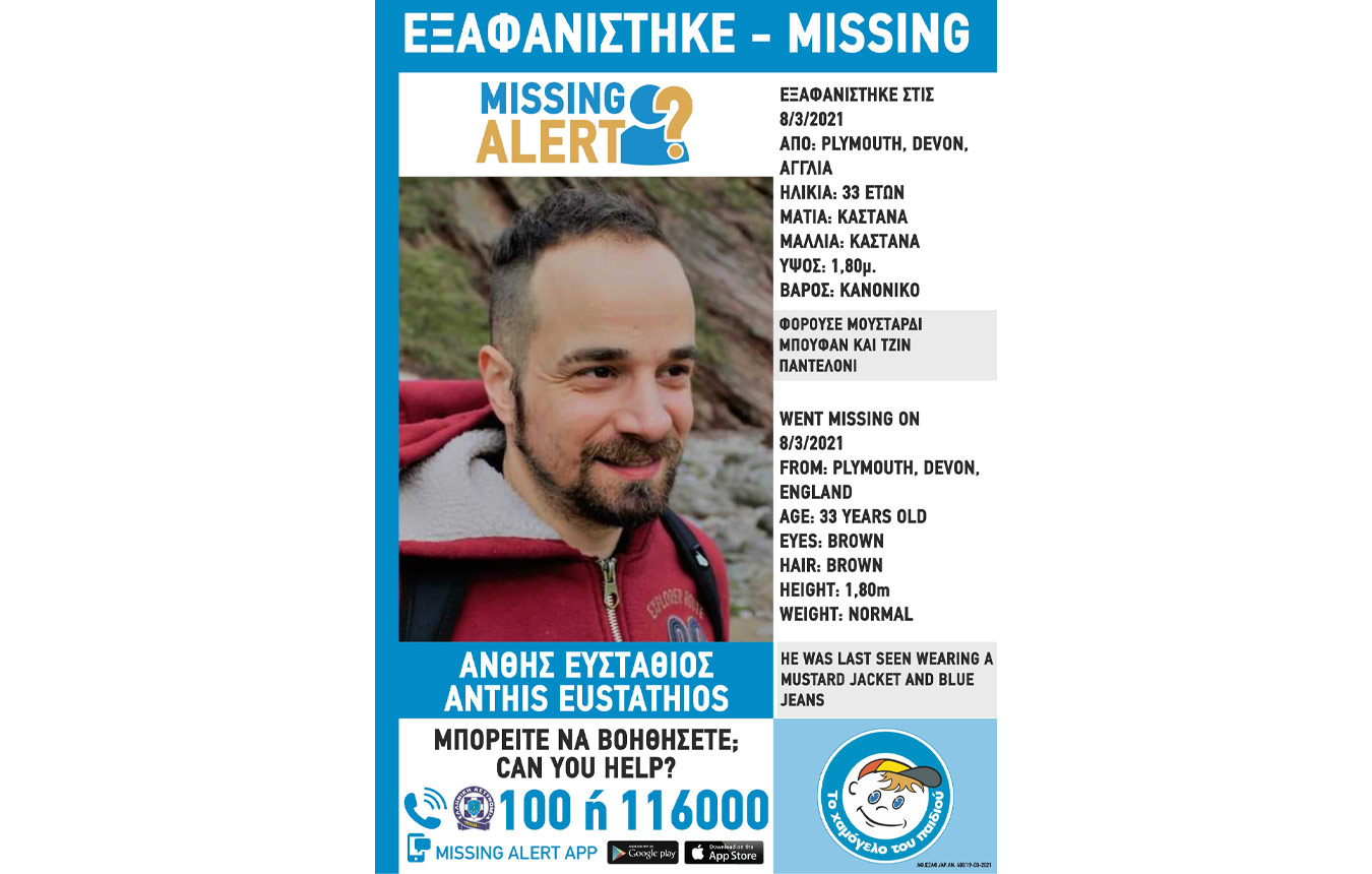 Missing Alert για τον αδερφό του Δημήτρη Άνθη