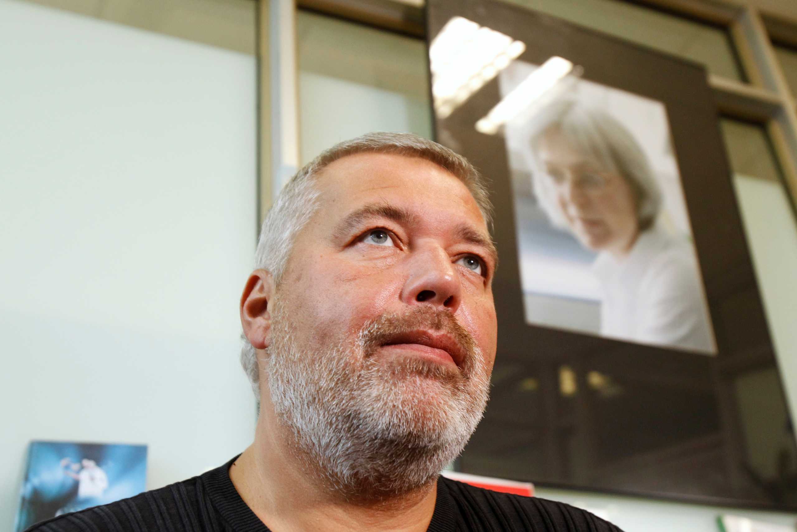 FILE PHOTO: Novaya Gazeta's editor-in-chief Dmitry Muratov speaks during an interview in Moscow October 4, 2011. REUTERS