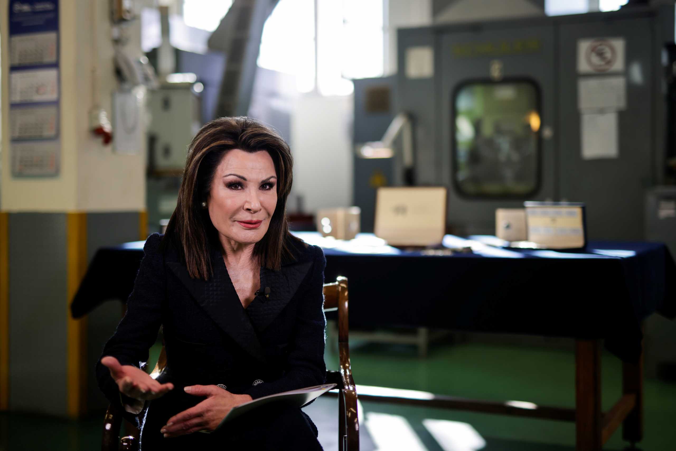 President of the Greece2021 committee Gianna Angelopoulos-Daskalaki speaks during an interview with Reuters at the National Mint in Athens, Greece, March 19, 2021. Picture taken March 19, 2021. REUTERS