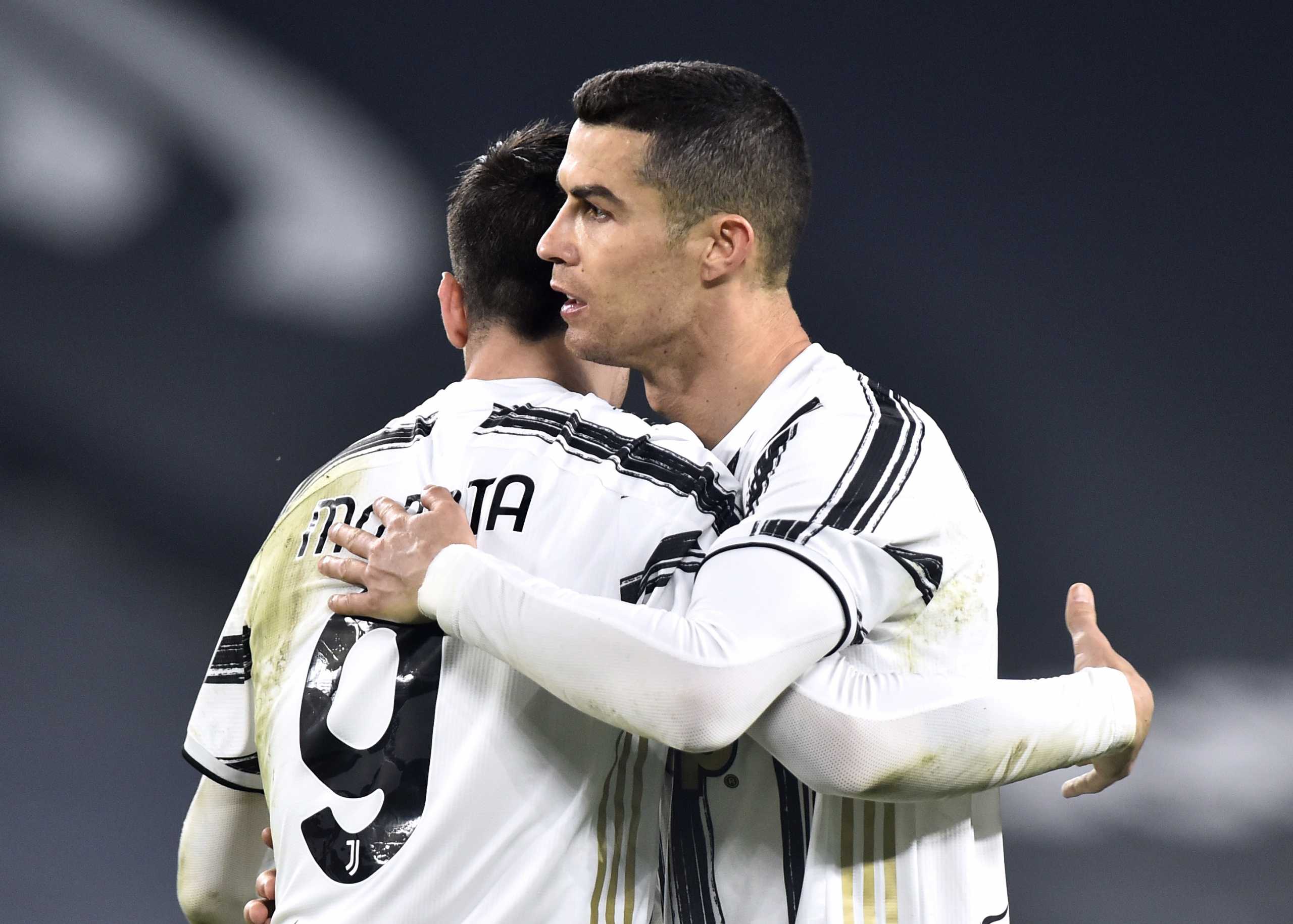 Soccer Football - Serie A - Juventus v Spezia - Allianz Stadium, Turin, Italy - March 2, 2021 Juventus' Cristiano Ronaldo celebrates scoring their third goal with Alvaro Morata REUTERS