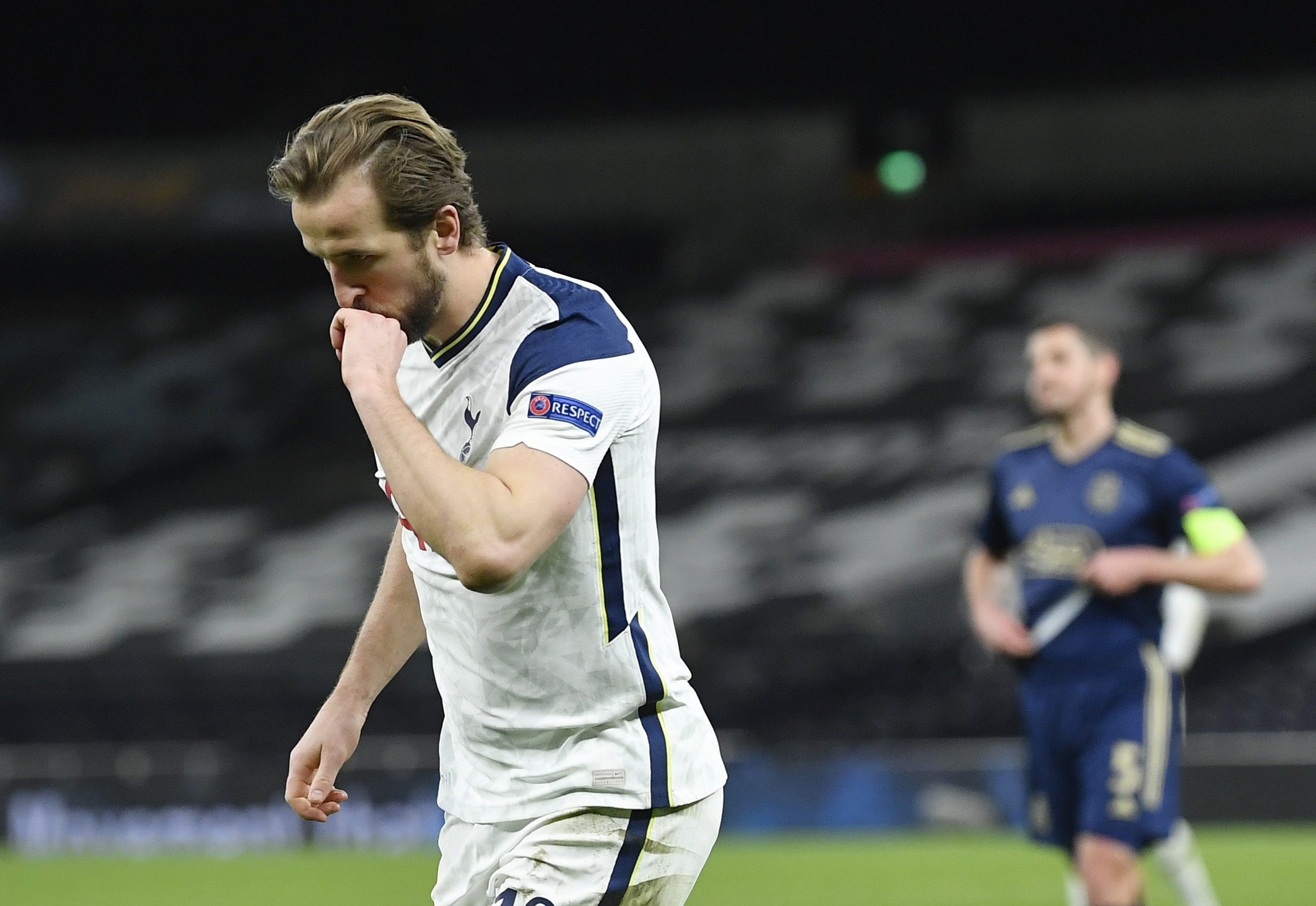 Soccer Football - Europa League - Round of 16 First Leg - Tottenham Hotspur v GNK Dinamo Zagreb - Tottenham Hotspur Stadium, London, Britain - March 11, 2021 Tottenham Hotspur's Harry Kane celebrates scoring their second goal REUTERS
