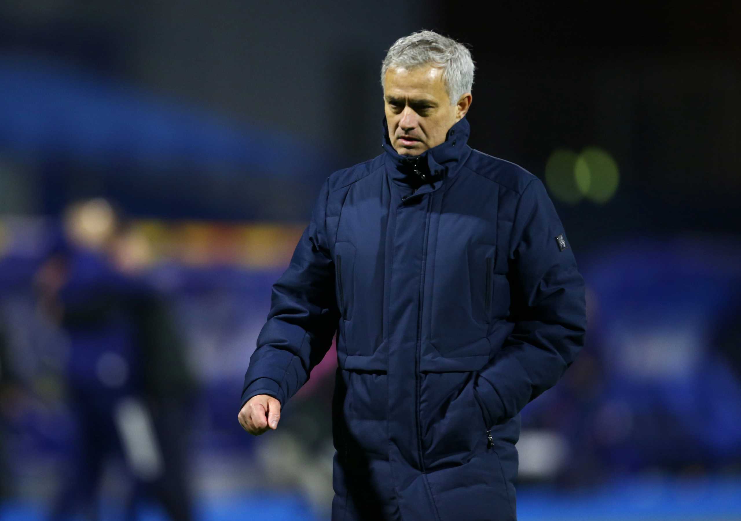 Soccer Football - Europa League - Round of 16 Second Leg - Dinamo Zagreb v Tottenham Hotspur - Stadion Maksimir, Zagreb, Croatia - March 18, 2021 Tottenham Hotspur manager Jose Mourinho looks dejected after the match REUTERS