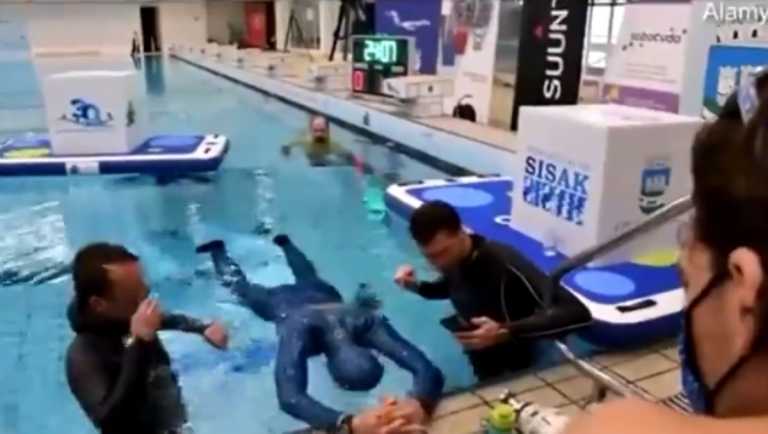 Αδιανόητο ρεκόρ, κράτησε την αναπνοή του για 24 λεπτά και 33 δεύτερα κάτω από το νερό (video)