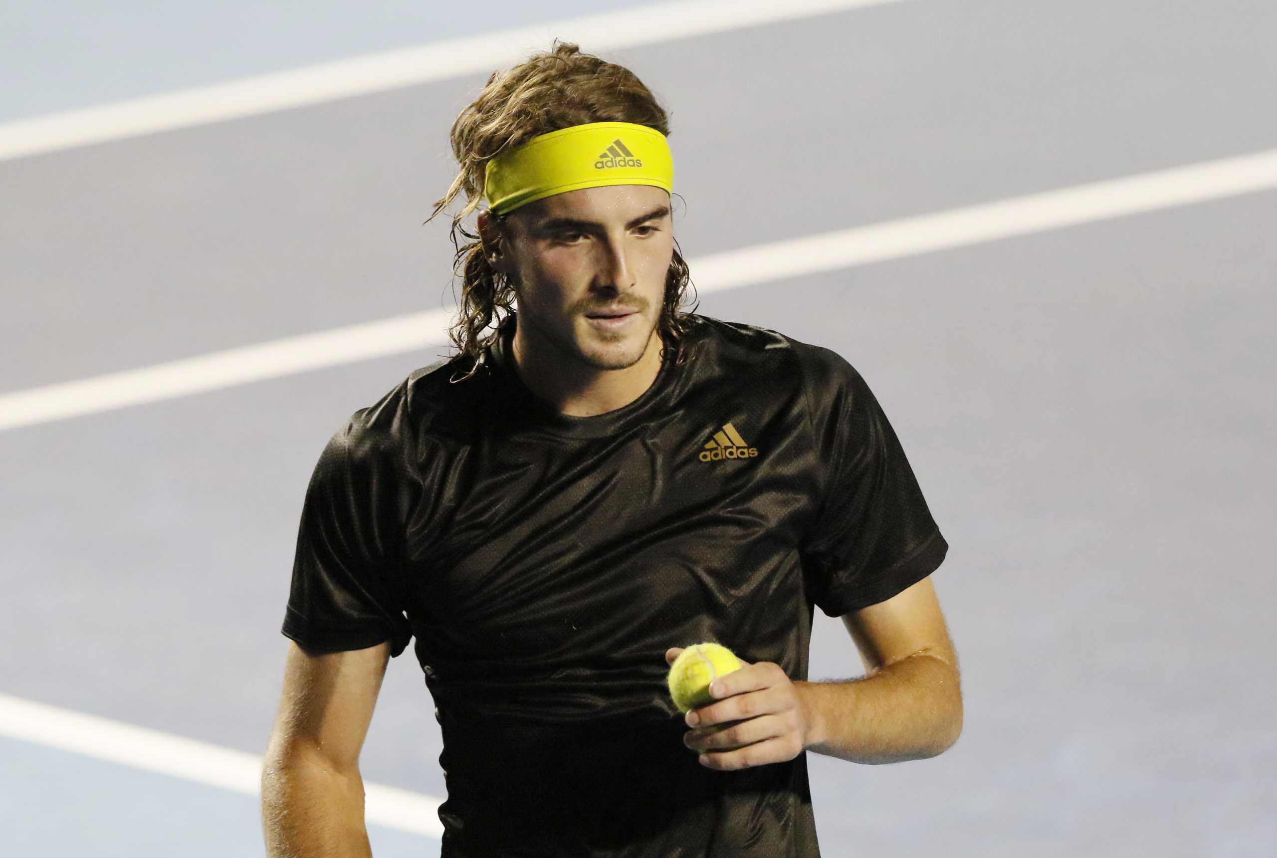 Tennis - ATP 500 - Mexican Open - The Fairmont Acapulco Princess, Acapulco, Mexico - March 16, 2021 Greece's Stefanos Tsitsipas  during his first round match against France's Benoit Paire REUTERS