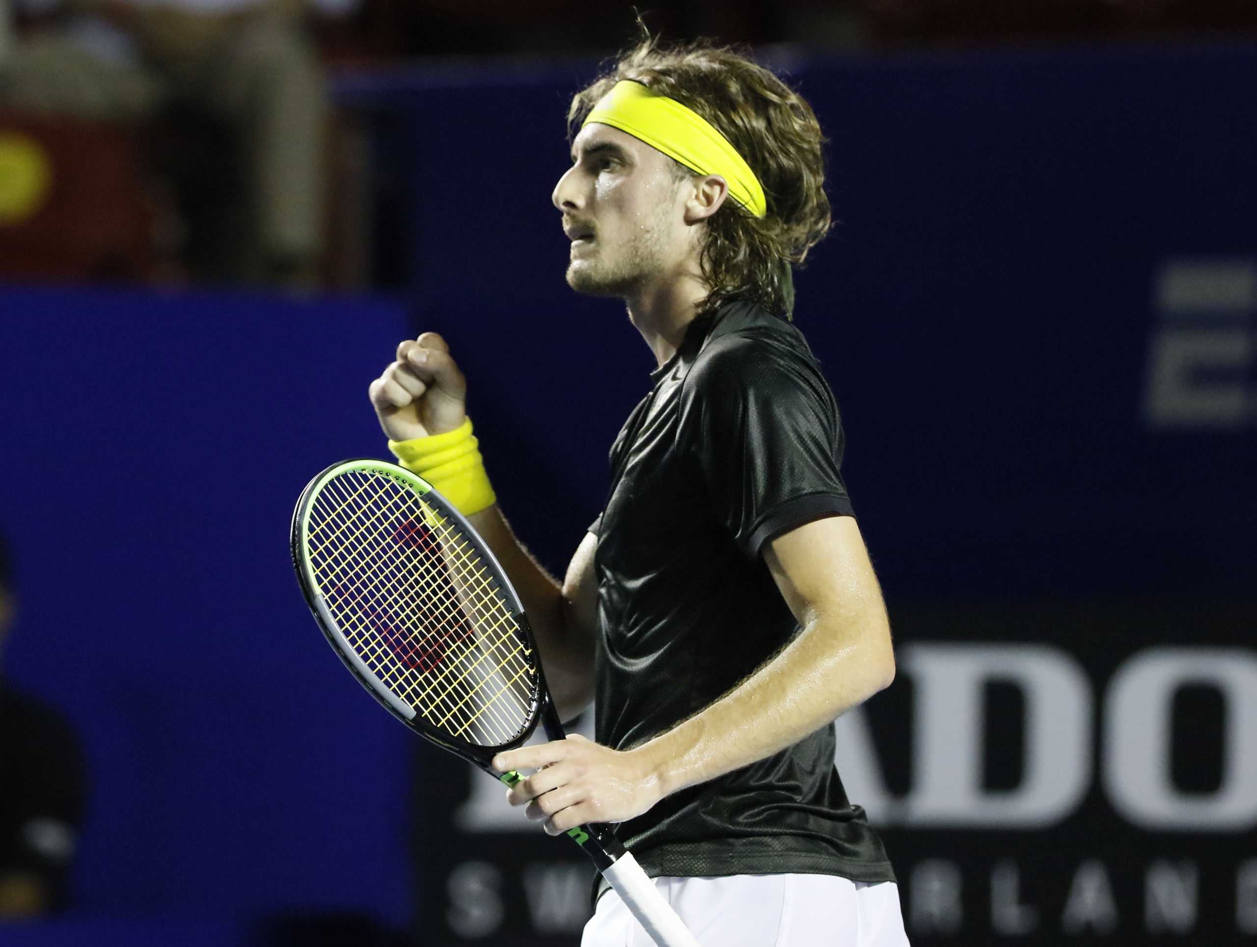 Tennis - ATP 500 - Mexican Open - The Fairmont Acapulco Princess, Acapulco, Mexico - March 19, 2021 Greece's Stefanos Tsitsipas reacts during his semi final match against  Italy's Lorenzo Musetti REUTERS