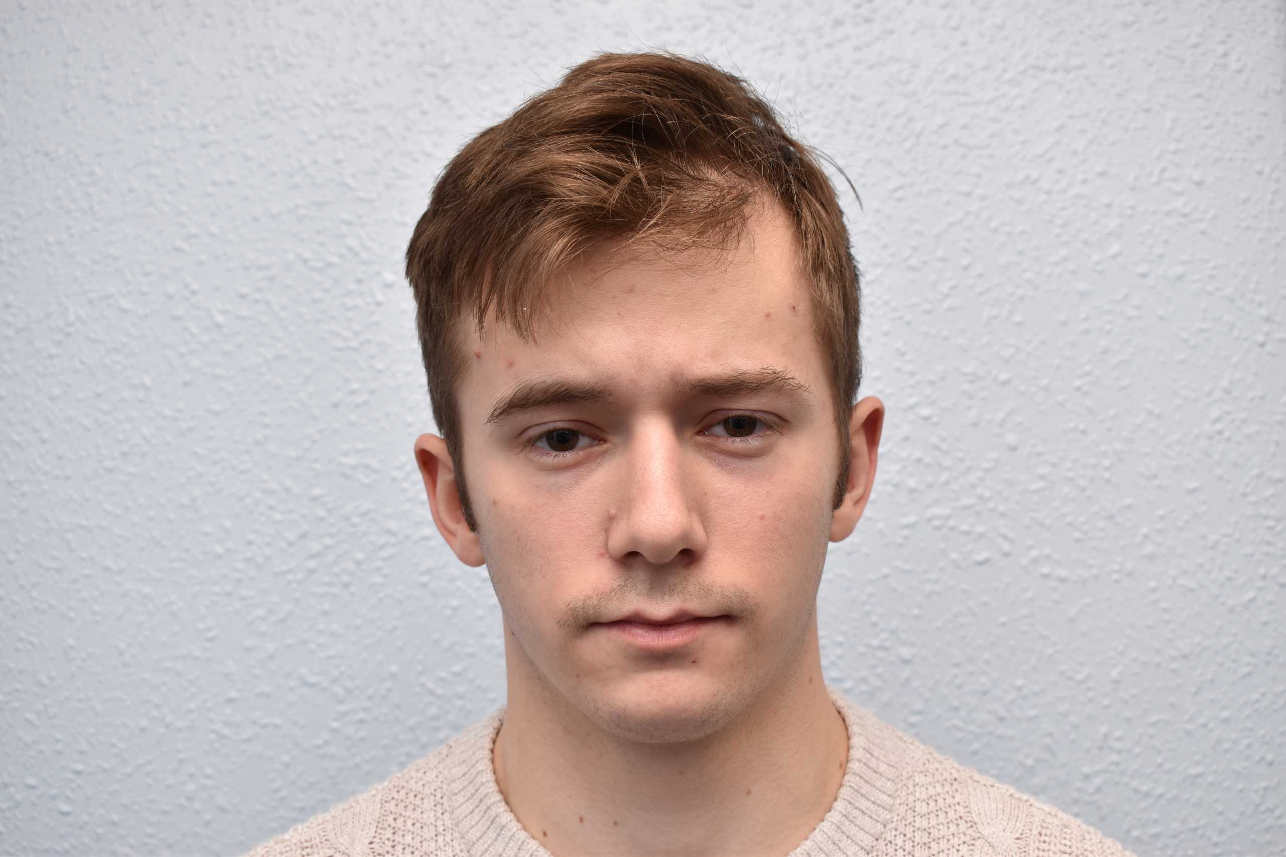 Police mugshot of Benjamin Hannam, 22, a probationary police constable with the London Metropolitan Police, convicted of belonging to neo-Nazi terrorist group. Metropolitan Police