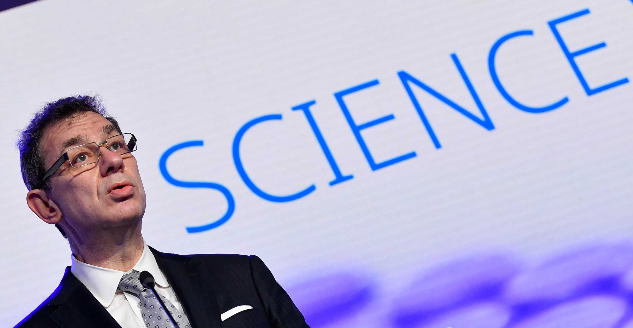 Pfizer CEO Albert Bourla addresses a press conference after a visit to oversee the production of the Pfizer-BioNtech COVID-19 vaccine at the factory of U.S. pharmaceutical company Pfizer in Puurs, Belgium April 23, 2021. John Thys