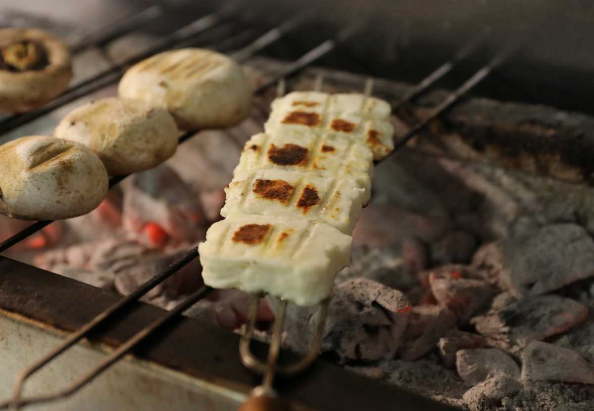 Grilled halloumi is seen in a restaurant in Nicosia, Cyprus, April 2, 2021. Picture taken April 2, 2021. REUTERS