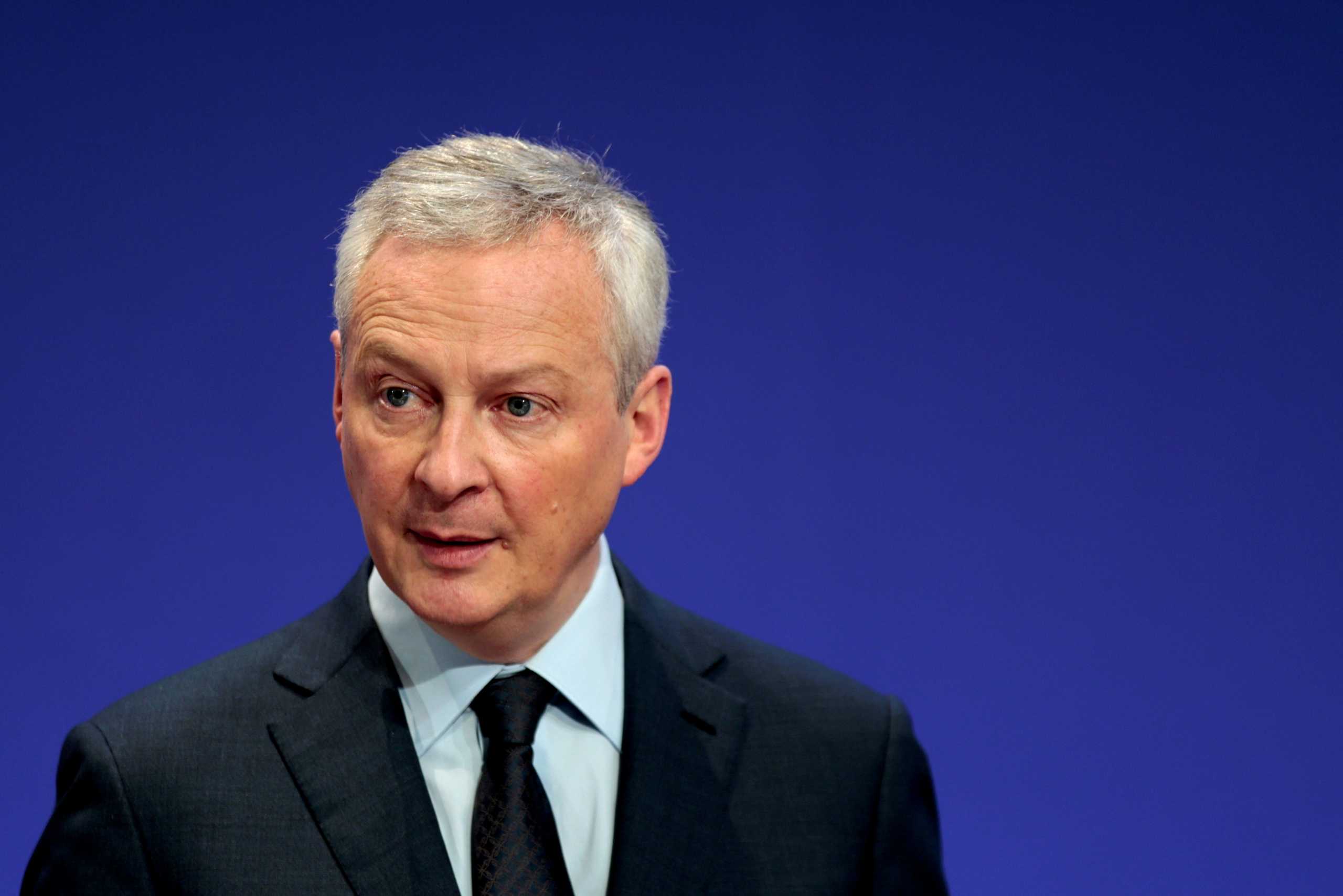 FILE PHOTO: French Economy and Finance Minister Bruno Le Maire attends a news conference for the launching of the 2020 income tax campaign at the Bercy Finance Ministry in Paris, France, April 8, 2021. REUTERS