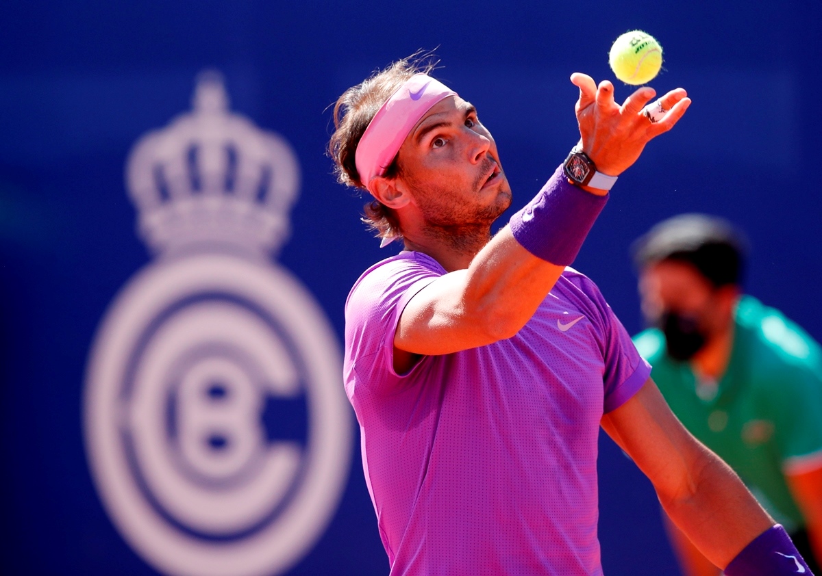 Tennis - ATP 500 - Barcelona Open - Real Club de Tennis Barcelona, Barcelona, Spain - April 24, 2021 Spain's Rafael Nadal in action during his semi final match against Spain's Pablo Carreno Busta REUTERS