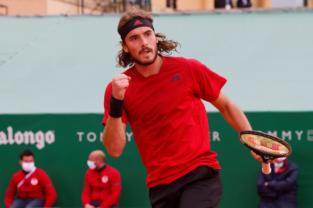 Tennis - ATP Masters 1000 - Monte Carlo Masters - Monte-Carlo Country Club, Roquebrune-Cap-Martin, France - April 18, 2021 Greece's Stefanos Tsitsipas reacts during the final match against Russia's Andrey Rublev REUTERS