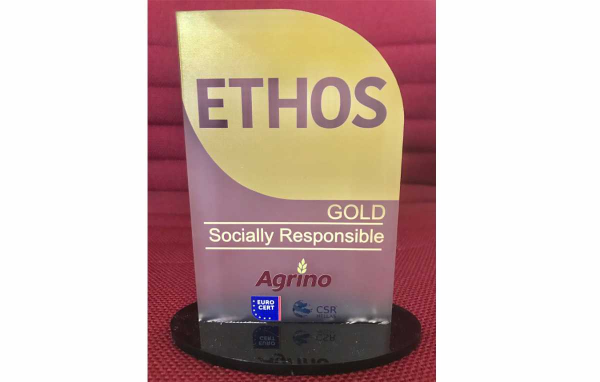 Agrino: Βραβεύτηκε με το «Πρότυπο ETHOS» Gold για αξιολόγηση της Εταιρικής Κοινωνικής Ευθύνης