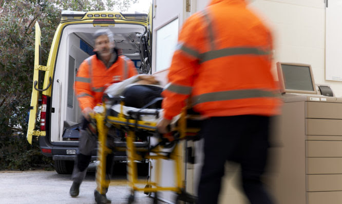 Hospital health care and medicine. Ambulance and emergency.