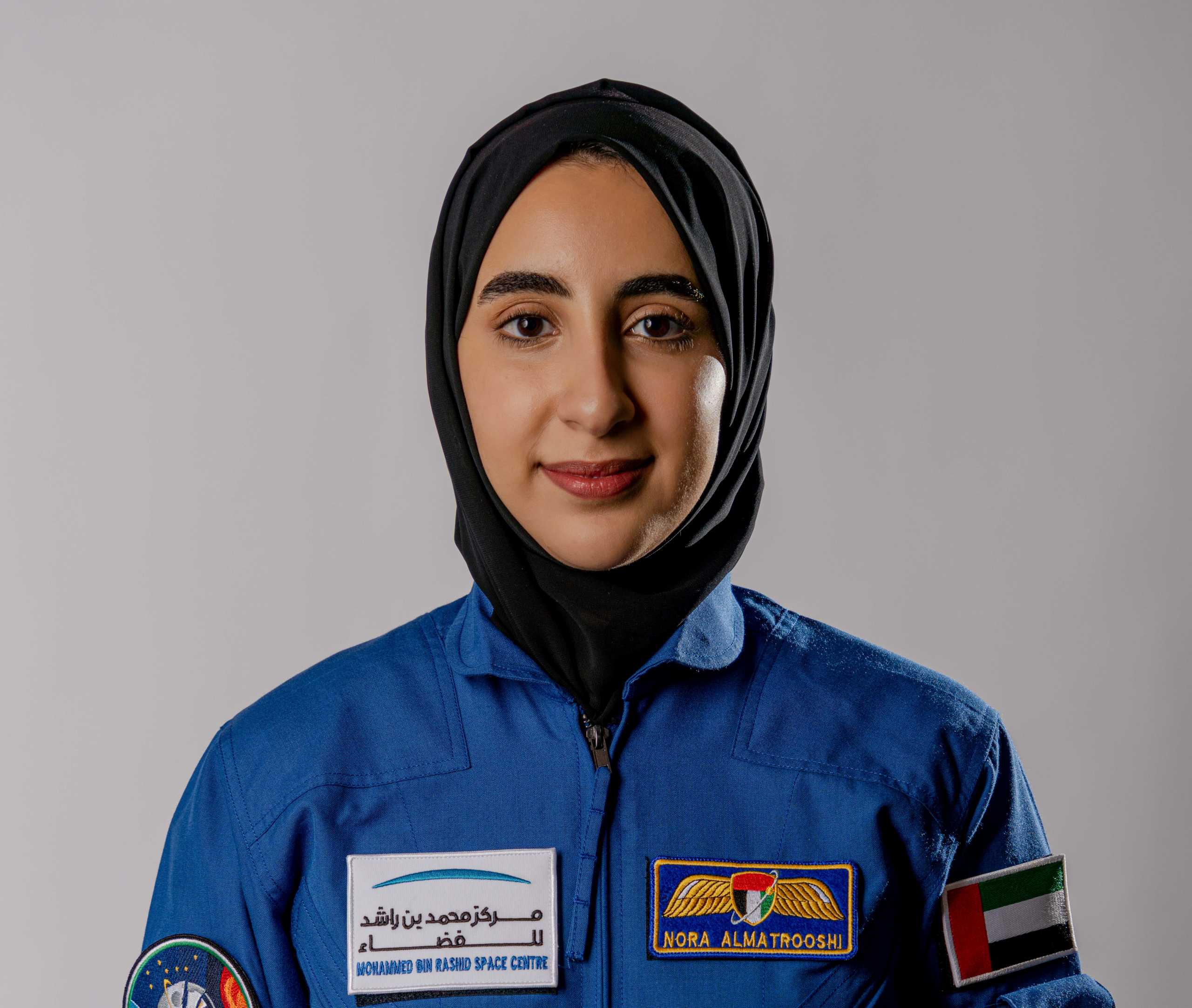 Emirati national Nora al-Matrooshi, the first Arab woman selected to train as an astronaut, poses for a photo, United Arab Emirates, April 6, 2021. Picture taken April 6, 2021. Mohammed Bin Rashid Space Centre