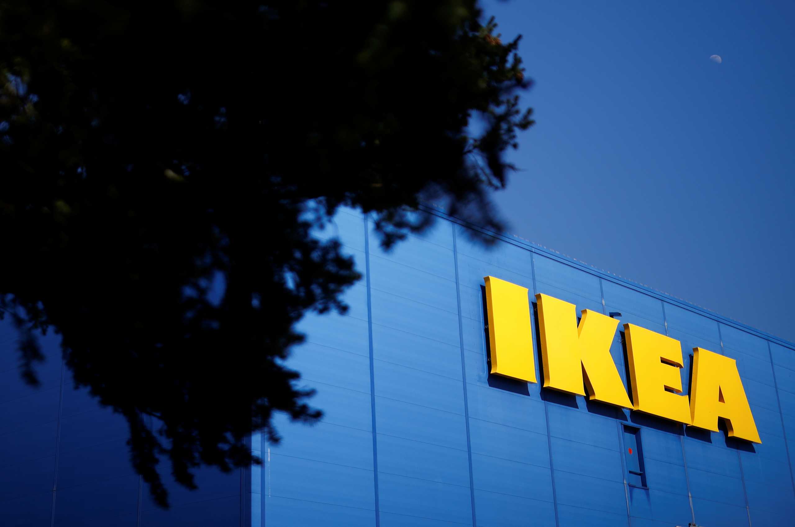 The company's logo is seen outside of an IKEA Group store in Saint-Herblain near Nantes, France, March 22, 2021. REUTERS