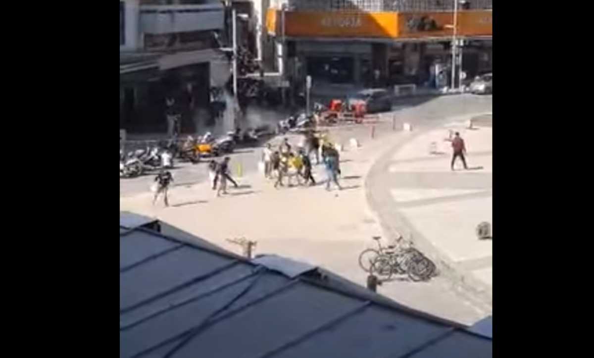 Ηράκλειο: Άγριο ξύλο στο κέντρο της πόλης – «Ρινγκ» η πλατεία Ελευθερίας (video)