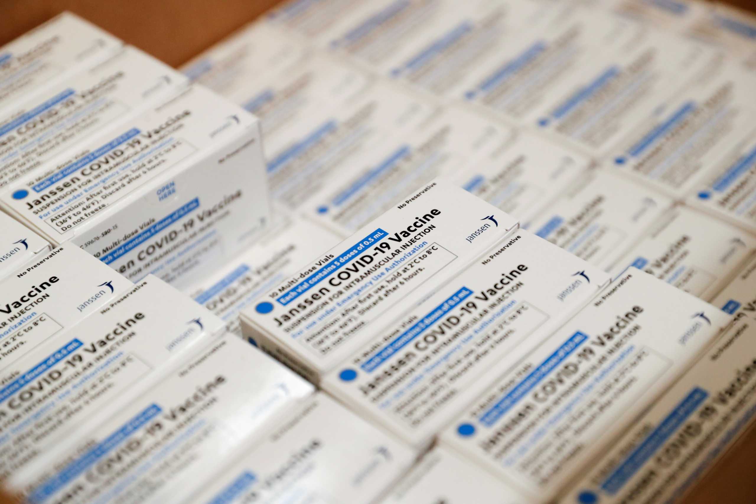 FILE PHOTO: Johnson & Johnson's coronavirus disease (COVID-19) vaccines are seen at Northwell Health's South Shore University Hospital in Bay Shore, New York, U.S., March 3, 2021. REUTERS