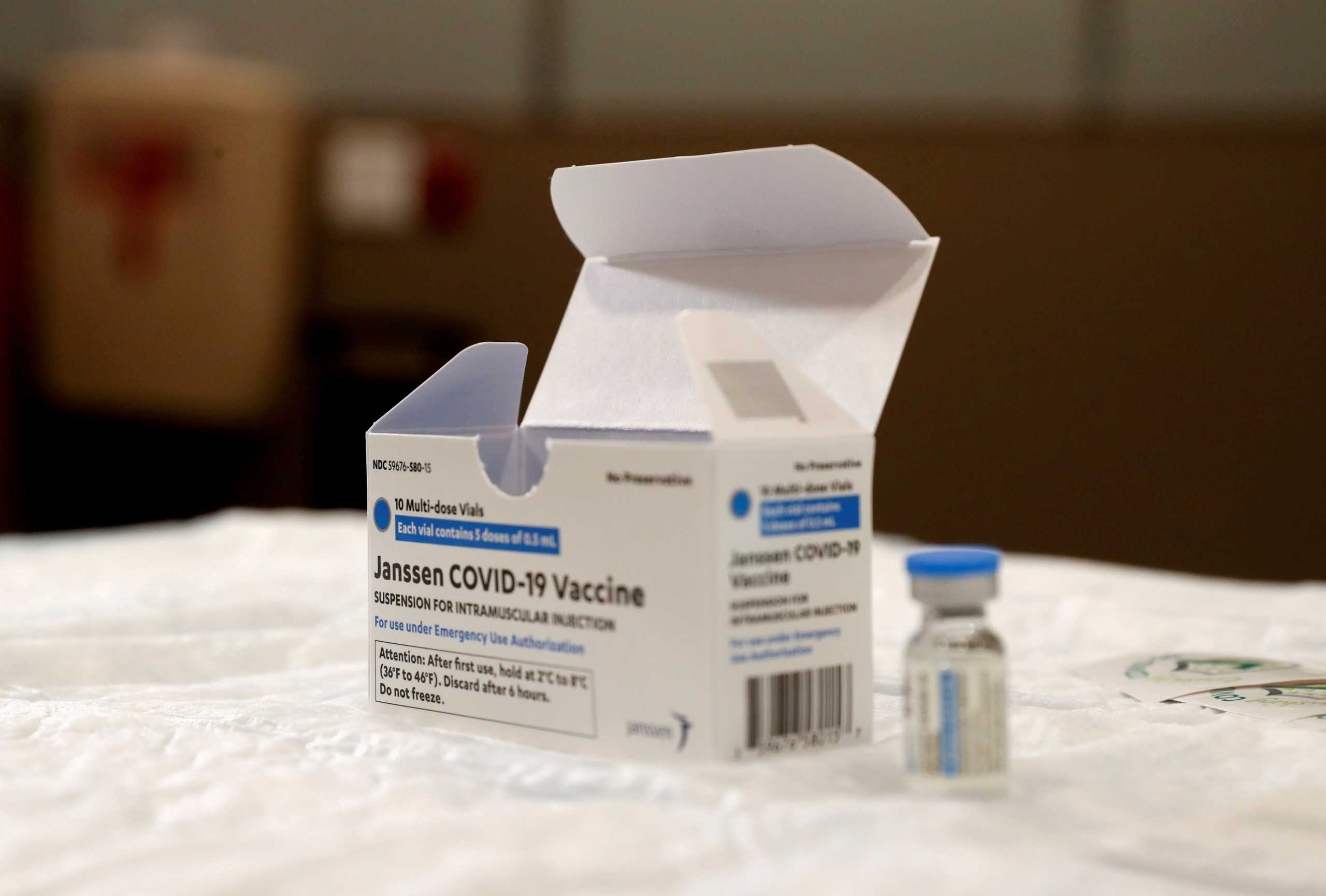 FILE PHOTO: A vial of the Johnson & Johnson's coronavirus disease (COVID-19) vaccine is seen at Northwell Health's South Shore University Hospital in Bay Shore, New York, U.S., March 3, 2021. REUTERS