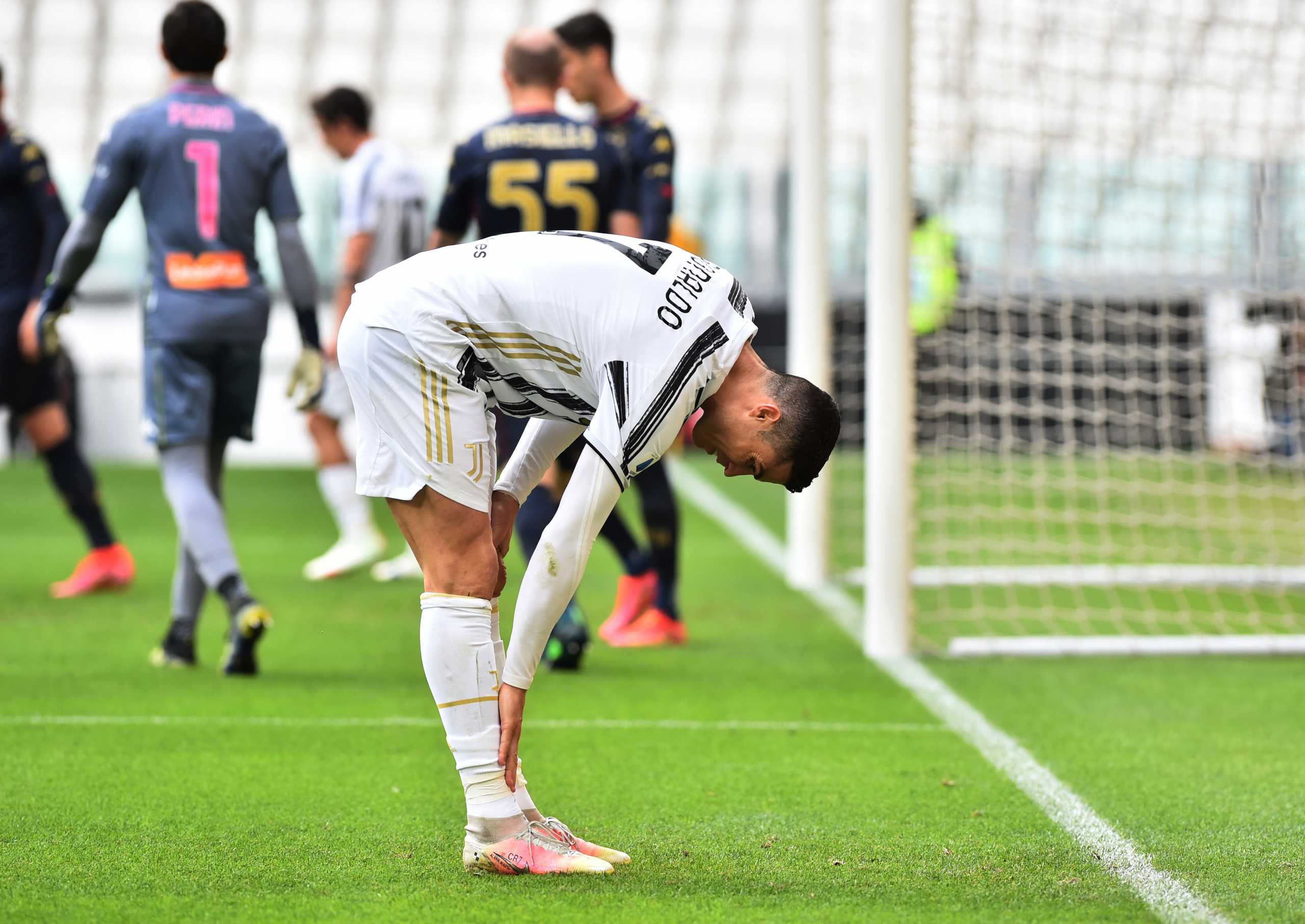 Soccer Football - Serie A - Juventus v Genoa - Allianz Stadium, Turin, Italy - April 11, 2021 Juventus' Cristiano Ronaldo reacts REUTERS
