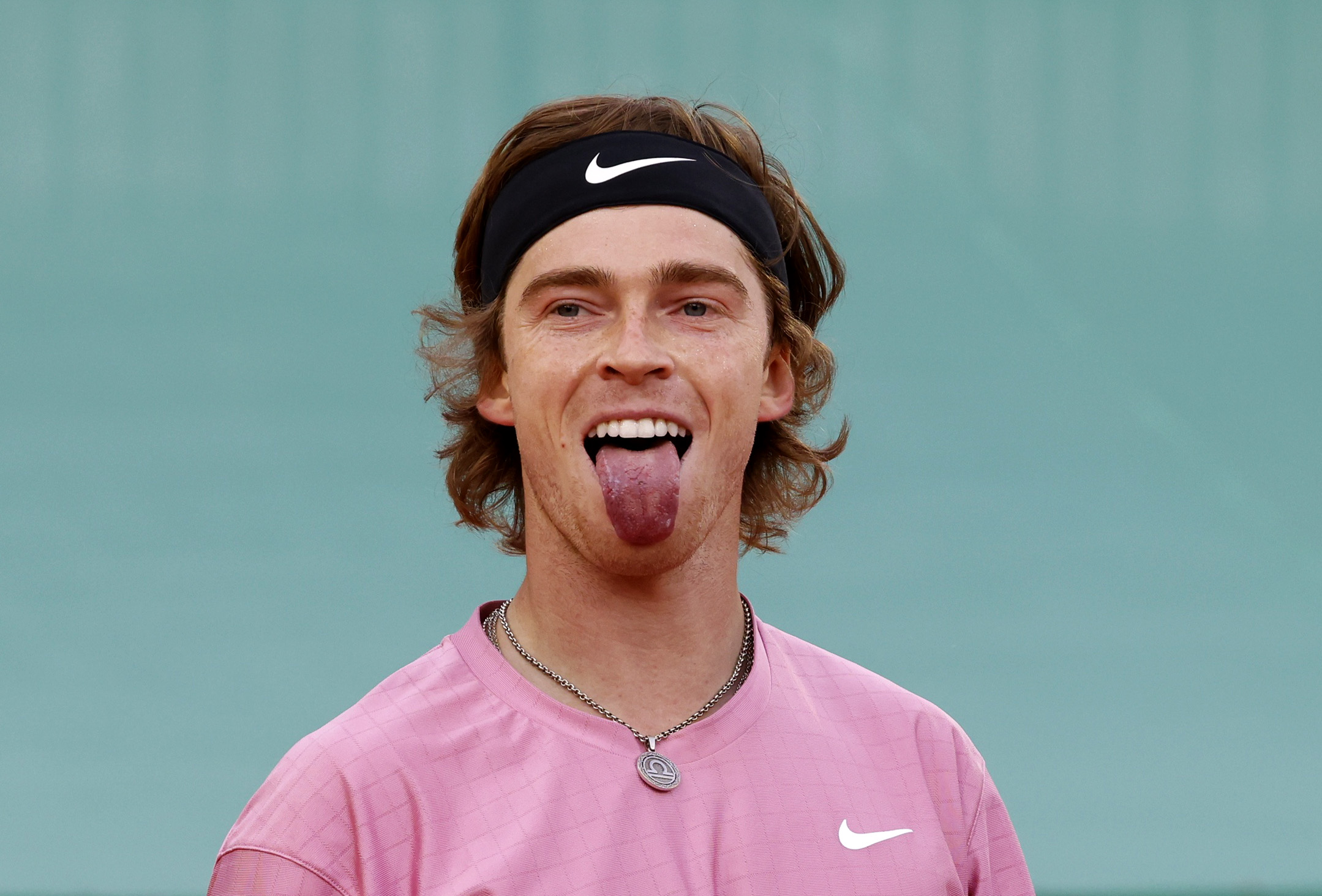 Tennis - ATP Masters 1000 - Monte Carlo Masters - Monte-Carlo Country Club, Roquebrune-Cap-Martin, France - April 16, 2021 Russia's Andrey Rublev reacts during his quarter final match against Spain's Rafael Nadal REUTERS