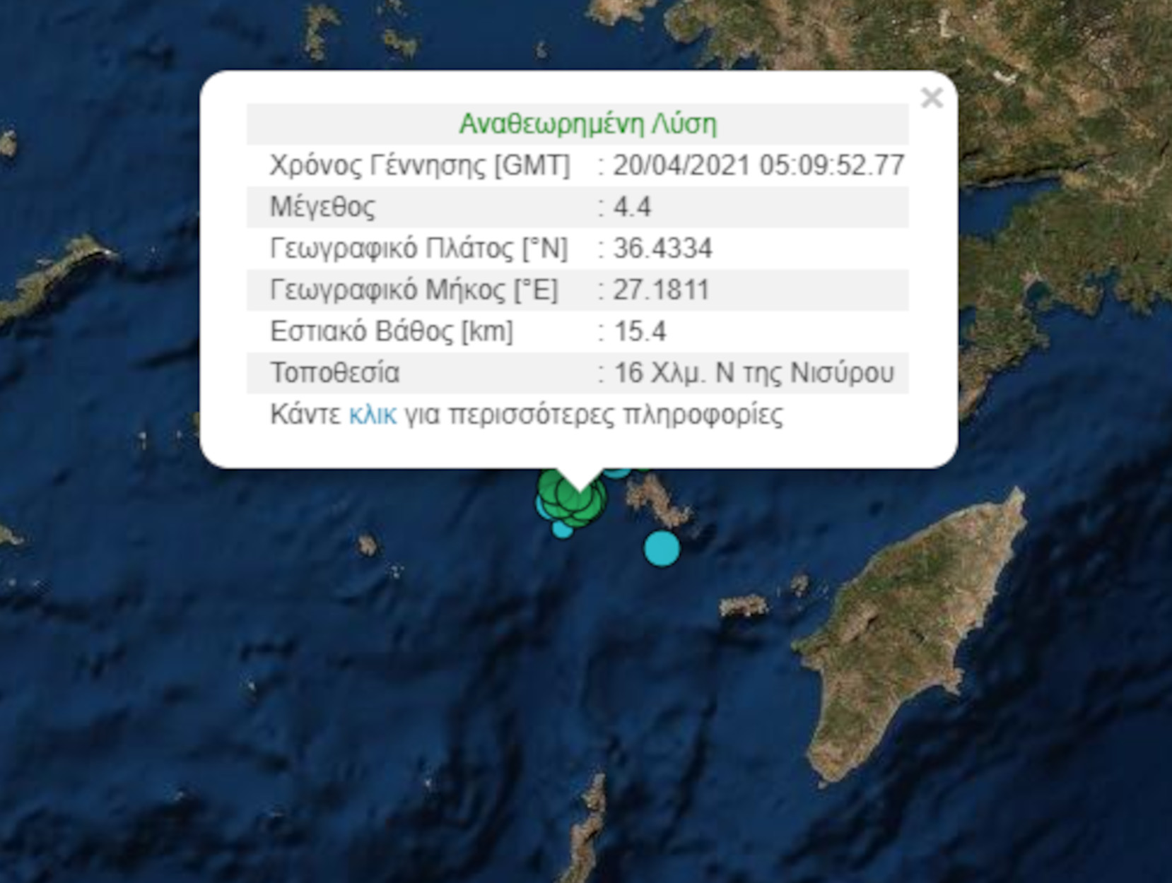 Σεισμός 4,4 Ρίχτερ στην Νίσυρο