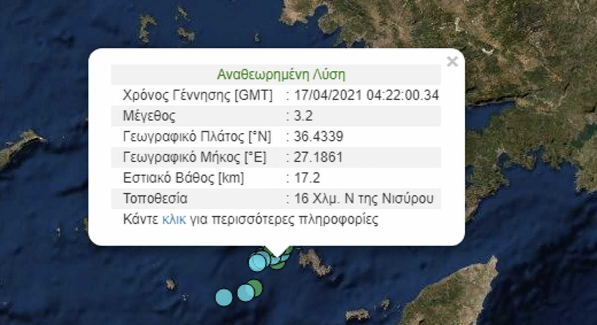 Διπλός σεισμός στη Νίσυρο