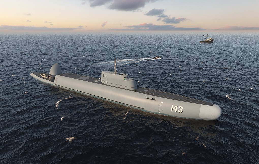 RUSSIA - MARCH 2, 2021: A view of Strazh [Guardian], the first Russian submersible patrol craft, developed for foreign clientele by Rubin Design Bureau, subsidiary of United Shipbuilding Corporation. Rubin Design Bureau

THIS IMAGE WAS PROVIDED BY A THIRD PARTY. EDITORIAL USE ONLY

Ðîññèÿ. Ïåðâûé ðîññèéñêèé ïîãðóæíîé ïàòðóëüíûé êîðàáëü "Ñòðàæ", êîòîðûé ðàçðàáîòàëî Öåíòðàëüíîå êîíñòðóêòîðñêîå áþðî (ÖÊÁ) "Ðóáèí" (âõîäèò â ñîñòàâ Îáúåäèíåííîé ñóäîñòðîèòåëüíîé êîðïîðàöèè) äëÿ èíîñòðàííûõ çàêàç÷èêîâ. Ïðåññ-ñëóæáà ÖÊÁ "Ðóáèí"

ÔÎÒÎ ÏÐÅÄÎÑÒÀÂËÅÍÎ ÒÐÅÒÜÅÉ ÑÒÎÐÎÍÎÉ. ÒÎËÜÊÎ ÄËß ÐÅÄÀÊÖÈÎÍÍÎÃÎ ÈÑÏÎËÜÇÎÂÀÍÈß