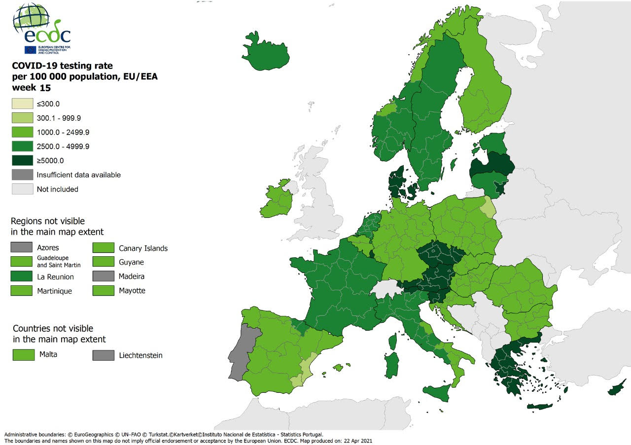 ECDC: Πρασίνισε ξανά η Ελλάδα στον δείκτη θετικότητας