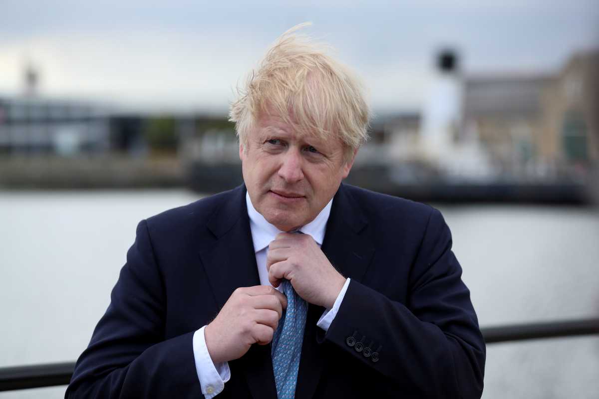 FILE PHOTO: Britain's Prime Minister Boris Johnson looks on at Jacksons Wharf Marina in Hartlepool following local elections, Britain, May 7, 2021. REUTERS