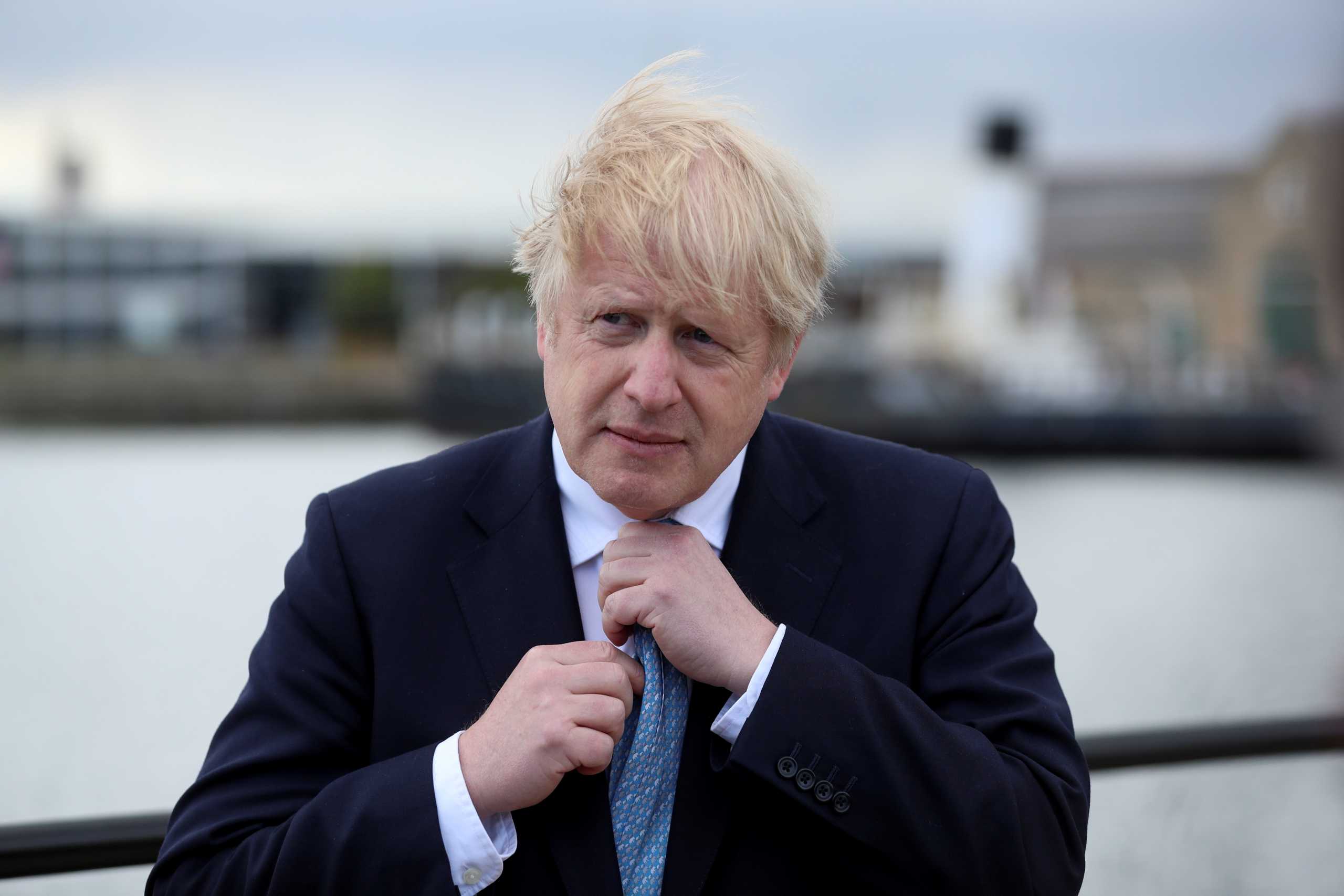FILE PHOTO: Britain's Prime Minister Boris Johnson looks on at Jacksons Wharf Marina in Hartlepool following local elections, Britain, May 7, 2021. REUTERS