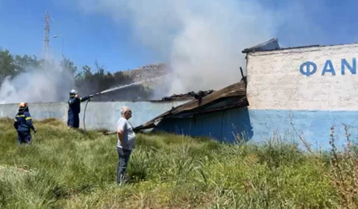 Ηράκλειο: Συναγερμός για μεγάλη φωτιά που ξεκίνησε από ξυλουργείο – Επί τόπου πυροσβέστες (video)