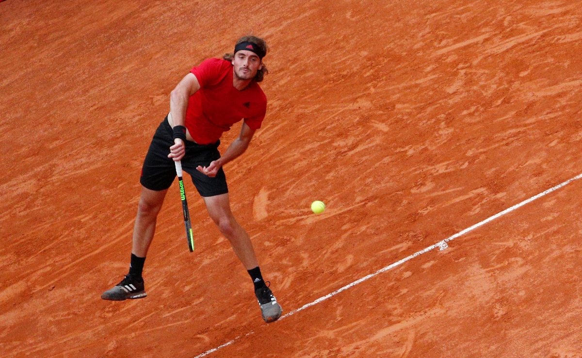 Tennis - ATP Masters 1000 - Italian Open - Foro Italico, Rome, Italy - May 14, 2021 Greece's Stefanos Tsitsipas in action during his quarter final match against Serbia's Novak Djokovic REUTERS