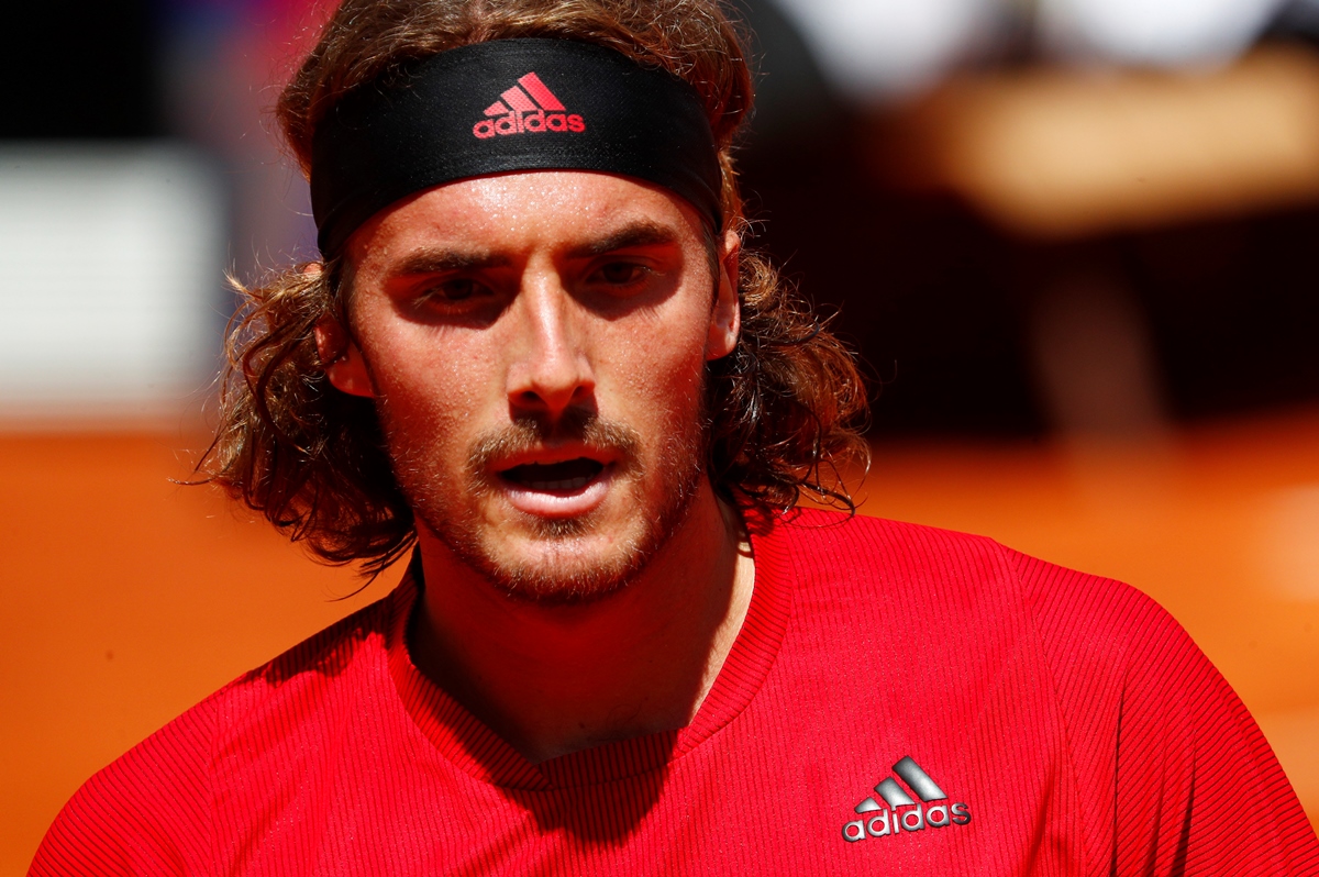 Tennis - ATP Masters 1000 - Italian Open - Foro Italico, Rome, Italy - May 15, 2021 Greece's Stefanos Tsitsipas reacts during his quarter final match against Serbia's Novak Djokovic REUTERS