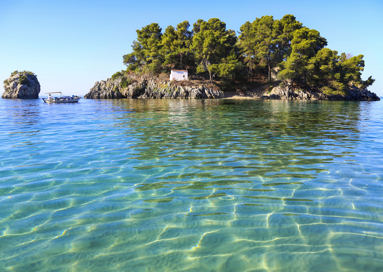 Panagia island near Parga on Ionian sea in Greece.