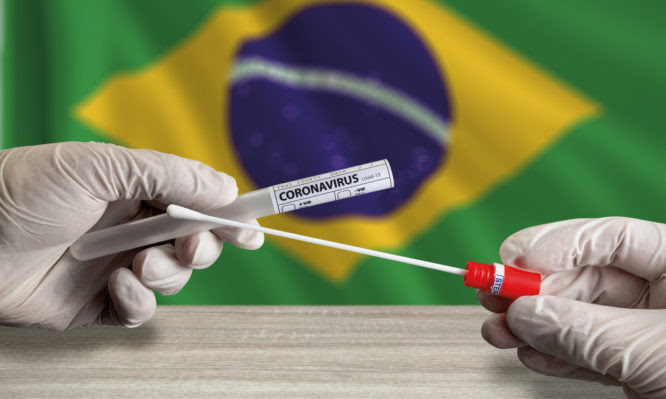 Coronavirus COVID-19 swab test in Brazil