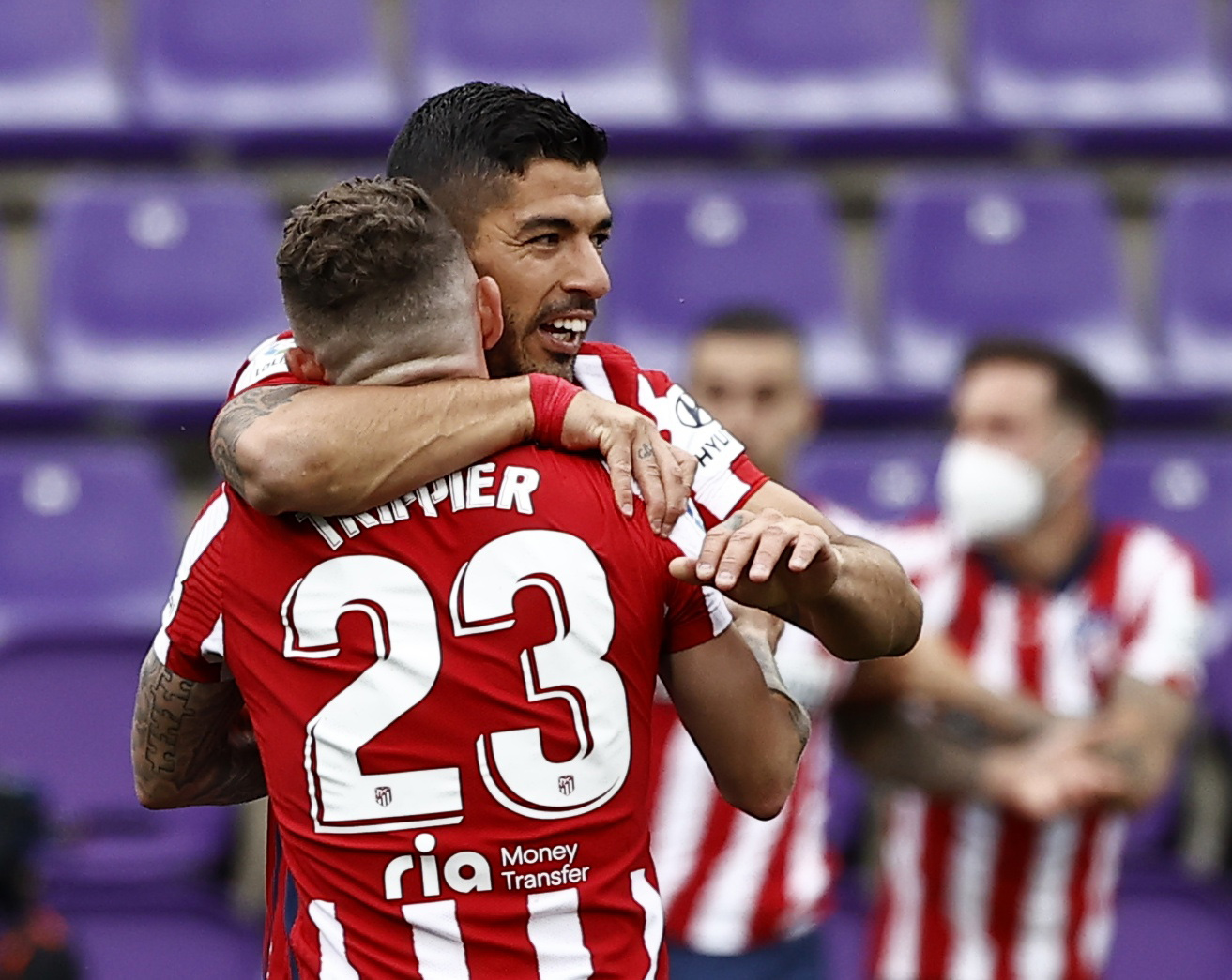 Soccer Football - La Liga Santander - Real Valladolid v Atletico Madrid - Estadio Jose Zorrilla, Valladolid, Spain - May 22, 2021 Atletico Madrid's Luis Suarez celebrates scoring their second goal REUTERS
