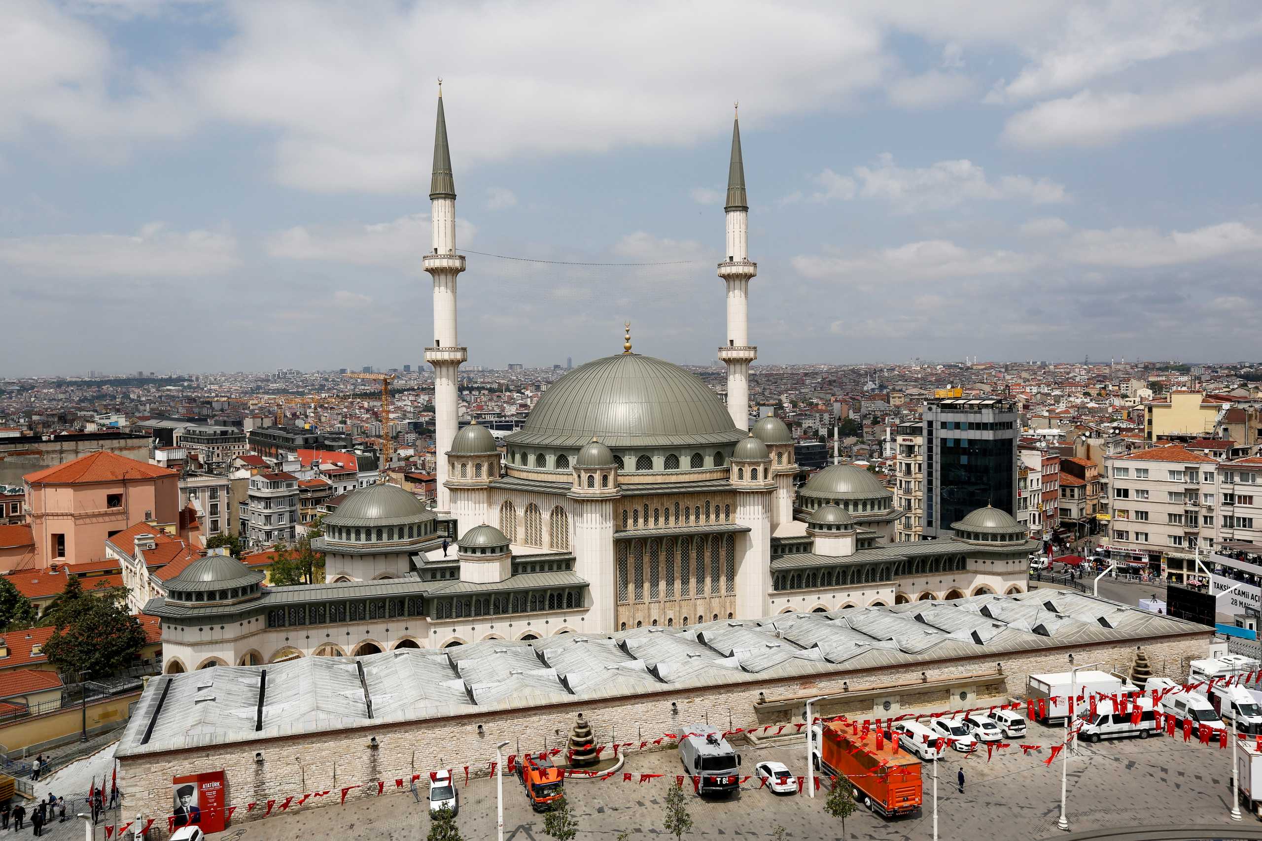 Newly built Taksim Mosque is seen at Taksim Square shortly before its inaguration in central Istanbul, Turkey May 28, 2021. REUTERS