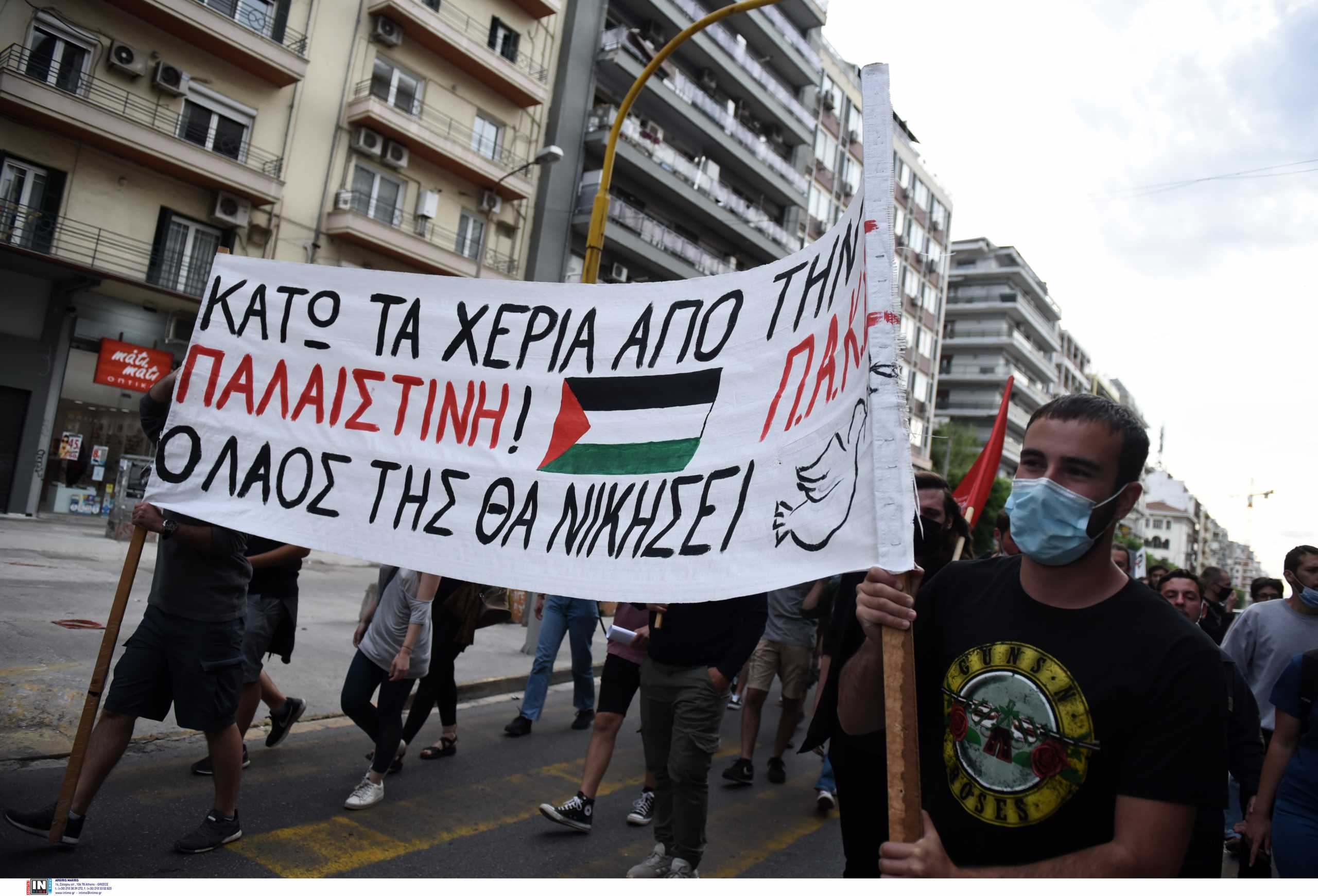 Πορεία αλληλεγγύης στους Παλαιστίνιους έγινε στη Θεσσαλονίκη