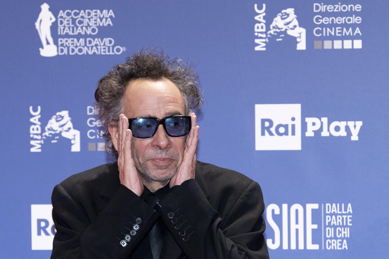 epa07467689 US film director Tim Burton poses for a photo on the red carpet in the occasion of the 64th edition of the David di Donatello Awards in Rome, Italy, 27 March 2019. The David di Donatello award is a film prize presented annually to honor the best of Italian and foreign motion picture productions.  EPA