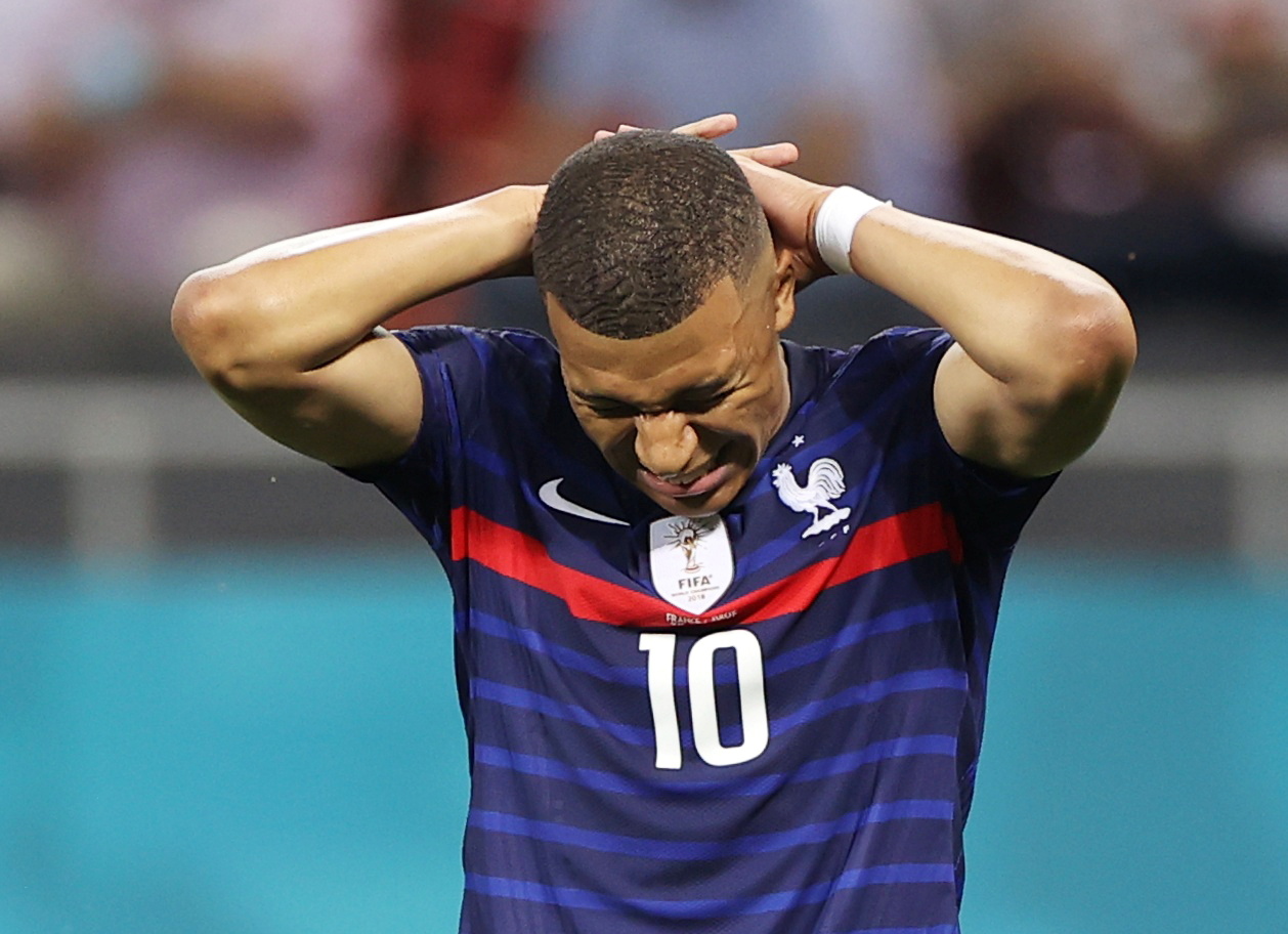 Soccer Football - Euro 2020 - Round of 16 - France v Switzerland - National Arena Bucharest, Bucharest, Romania - June 28, 2021 France's Kylian Mbappe reacts Pool via REUTERS