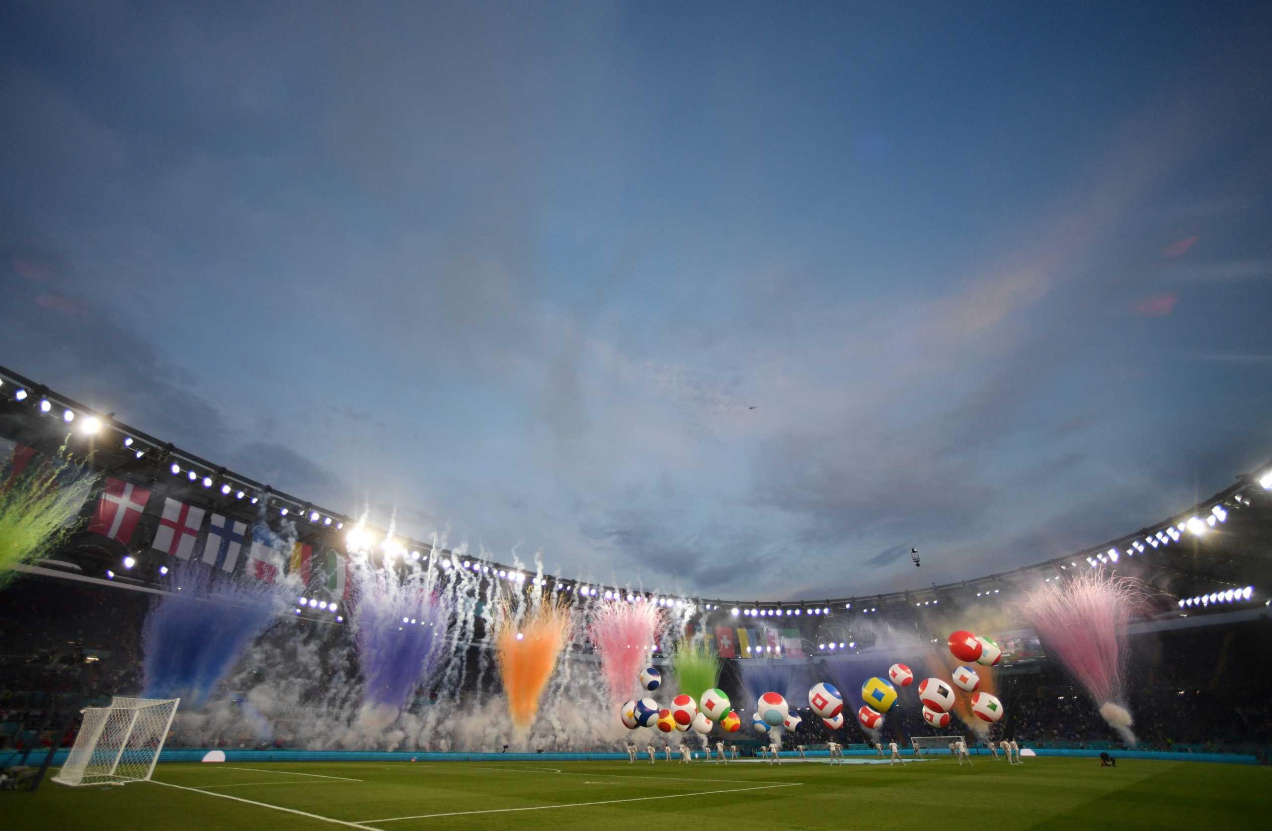 Soccer Football - Euro 2020 - Group A - Turkey v Italy - Stadio Olimpico, Rome, Italy - June 11, 2021 General view during the opening ceremony before the match Pool via REUTERS