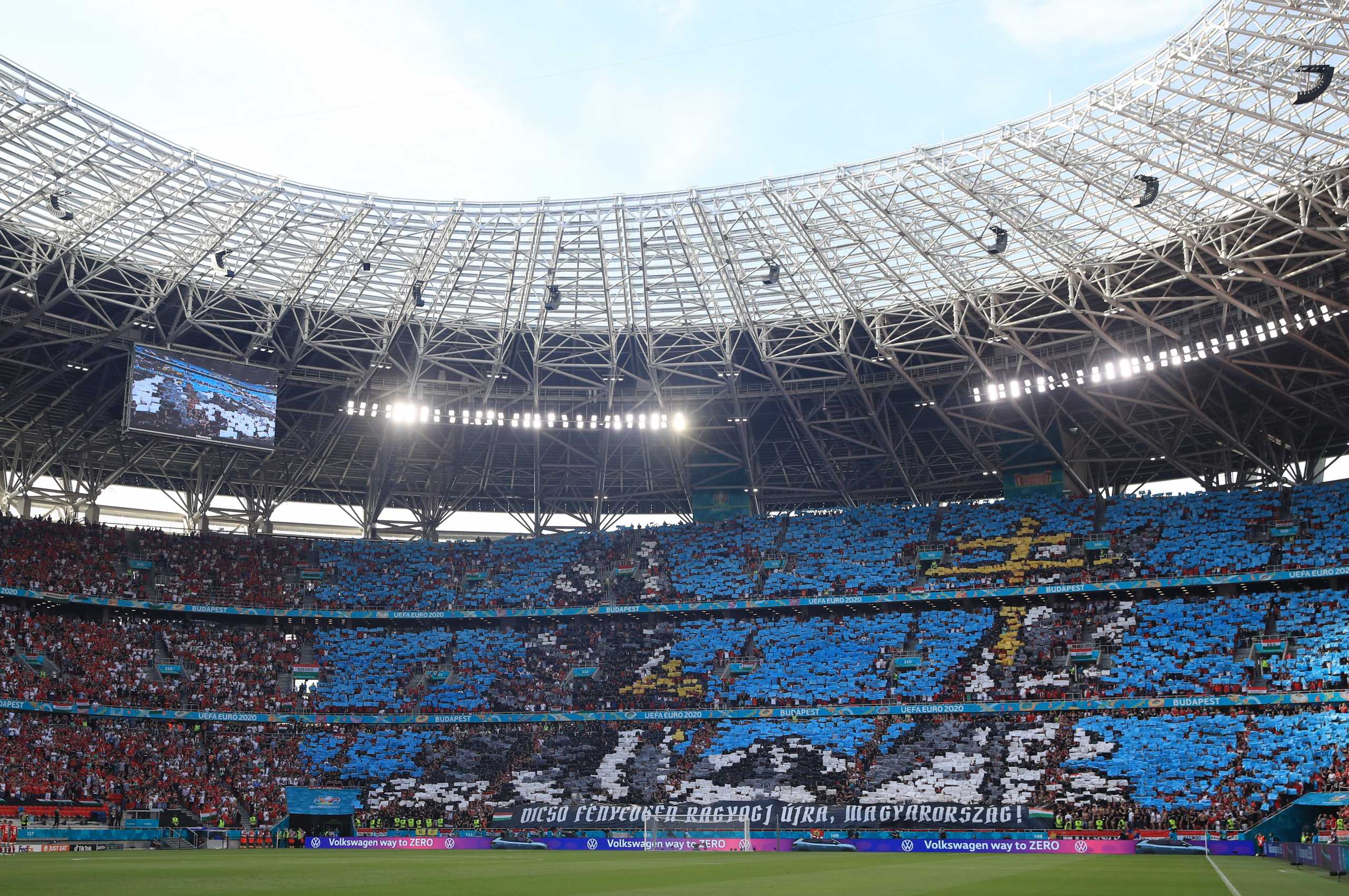 Soccer Football - Euro 2020 - Group F - Hungary v Portugal - Puskas Arena, Budapest, Hungary - June 15, 2021  General view inside the stadium during the match Pool via REUTERS
