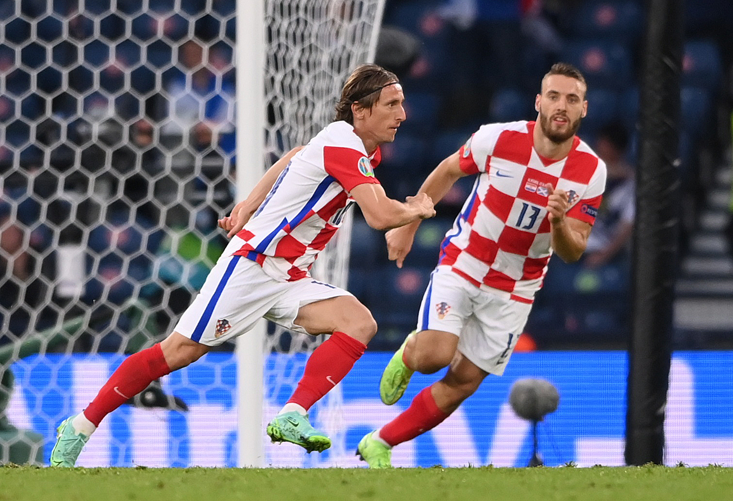 Soccer Football - Euro 2020 - Group D - Croatia v Scotland - Hampden Park, Glasgow, Scotland, Britain - June 22, 2021 Croatia's Luka Modric celebrates scoring their second goal Pool via REUTERS